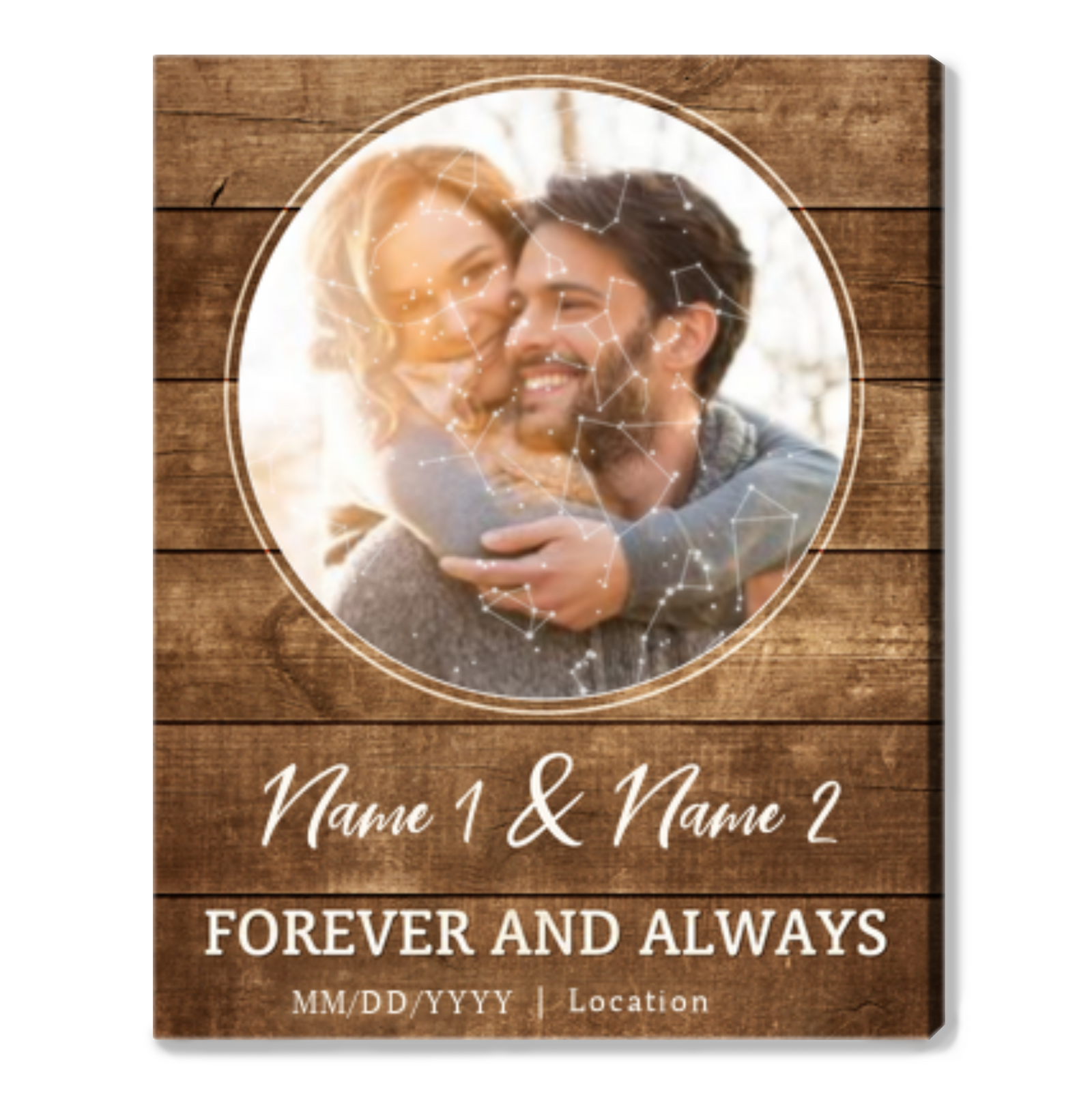 Custom Star Sky Map Print Wedding Anniversary Valentine's Day Gift Wall Art Canvas Print