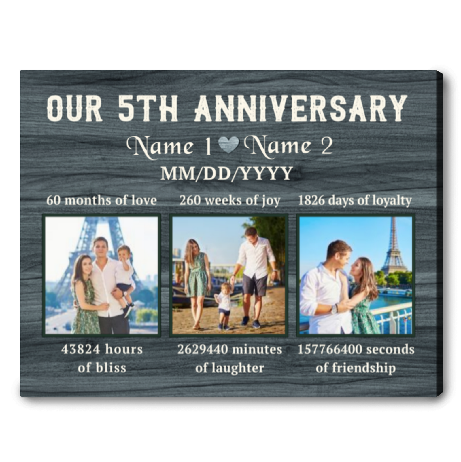 5th Wedding Anniversary Gifts For Husband For Wife Custom Anniversary Gifts Ohcanvas  