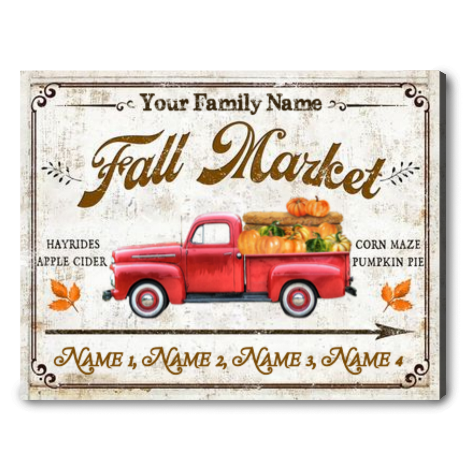 Farmhouse Fall Decor Fall Market Personalized Canvas Wall Art