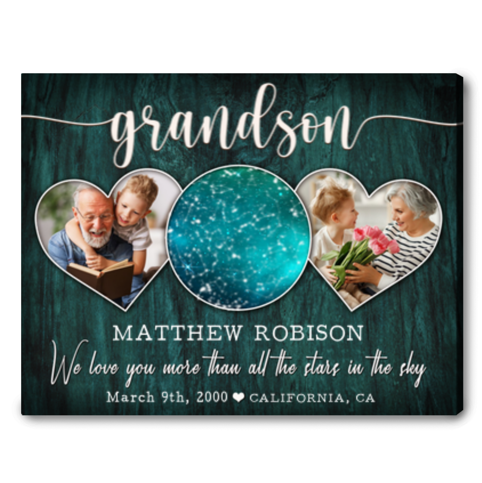 Custom Canvas Star Map Gift Ideas For Grandson From Grandparents