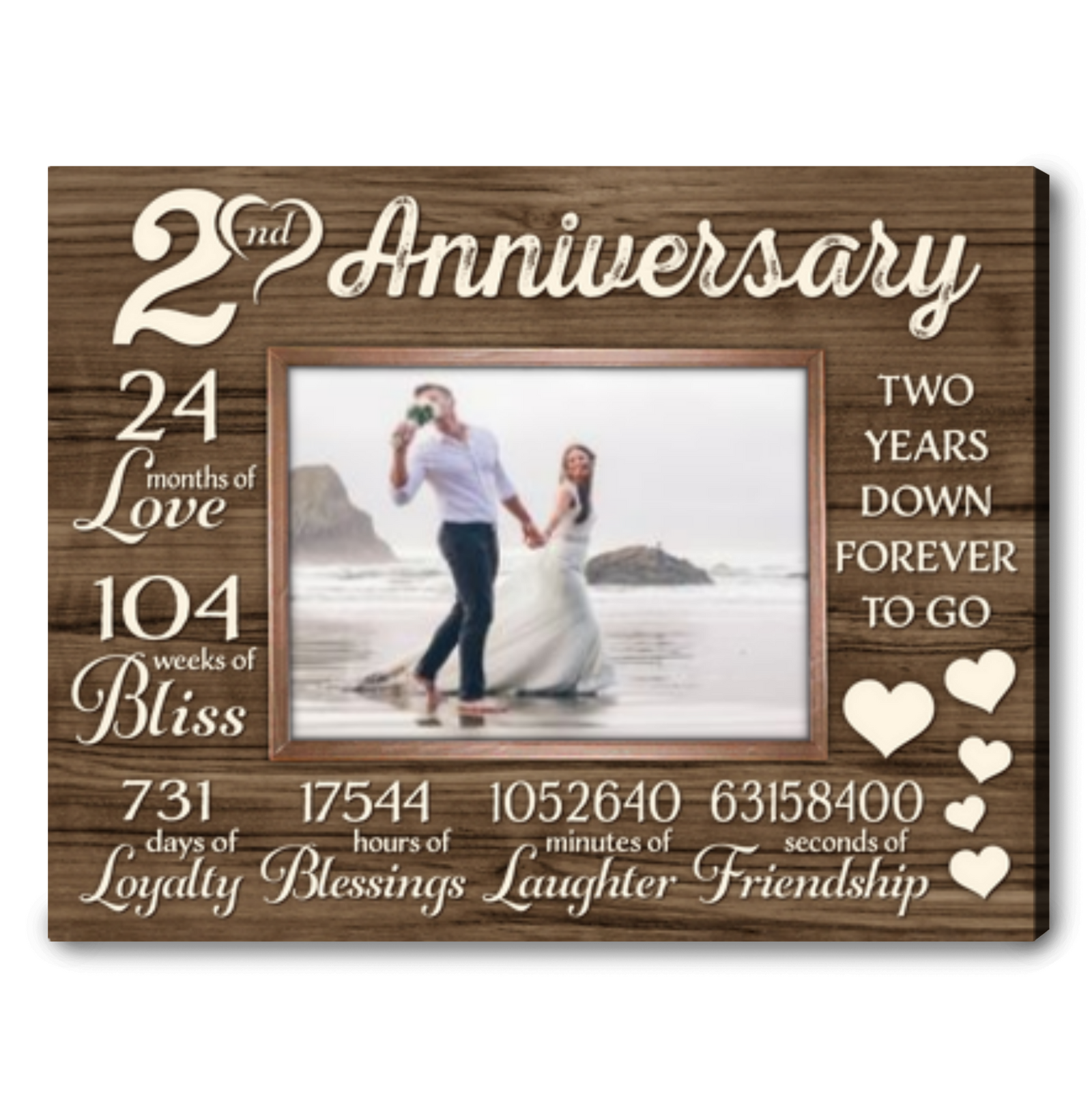 2nd Year Wedding Anniversary Gift For Husband Custom Anniversary Gift