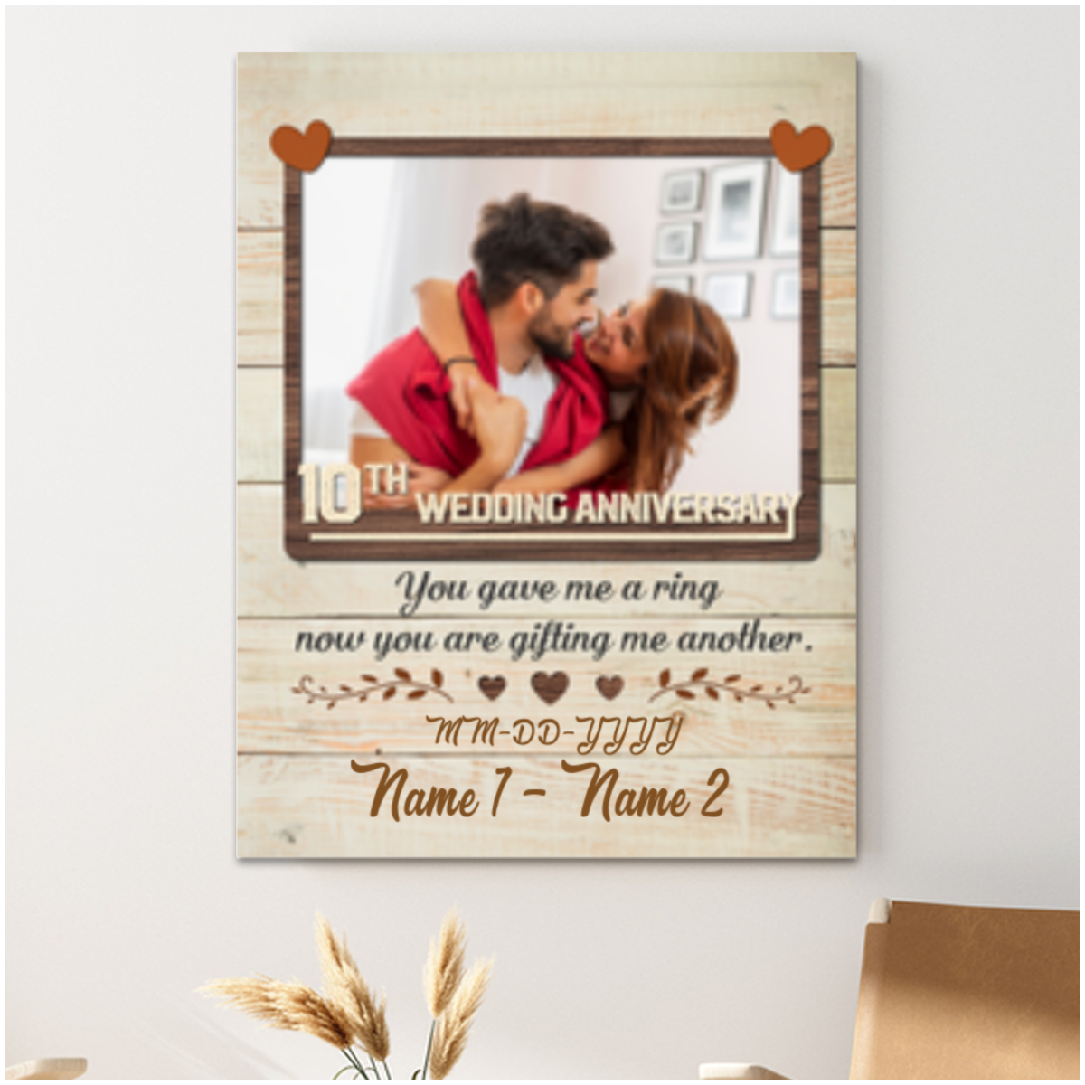 Custom Canvas Prints Personalized Photo Gifts 10th Wedding Anniversary Gifts For Couple You Gave Me A Ring Wall Art Ohcanvas