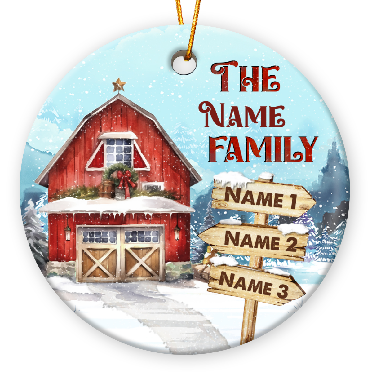 Custom Family Member Names Ornament Christmas Housewarming Gift