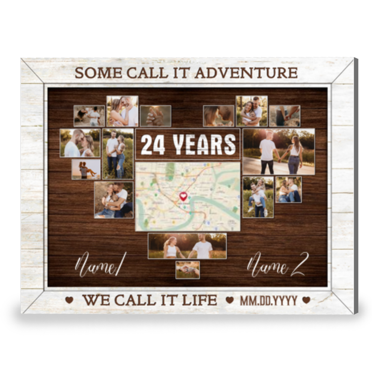 Unique 24th Anniversary We Call It Life Custom Photos Canvas Print