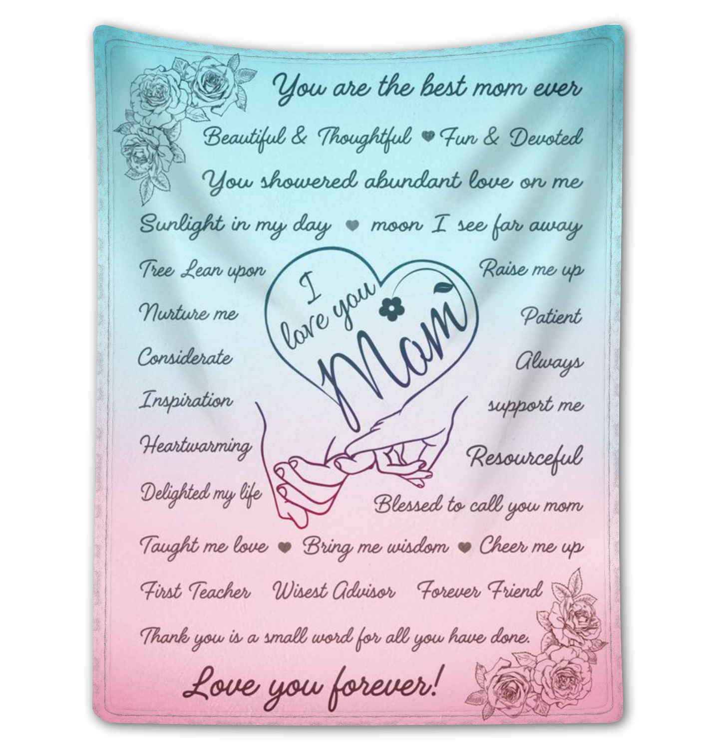 Special Gift For Mom Customized Fleece Blanket For Mother's Day