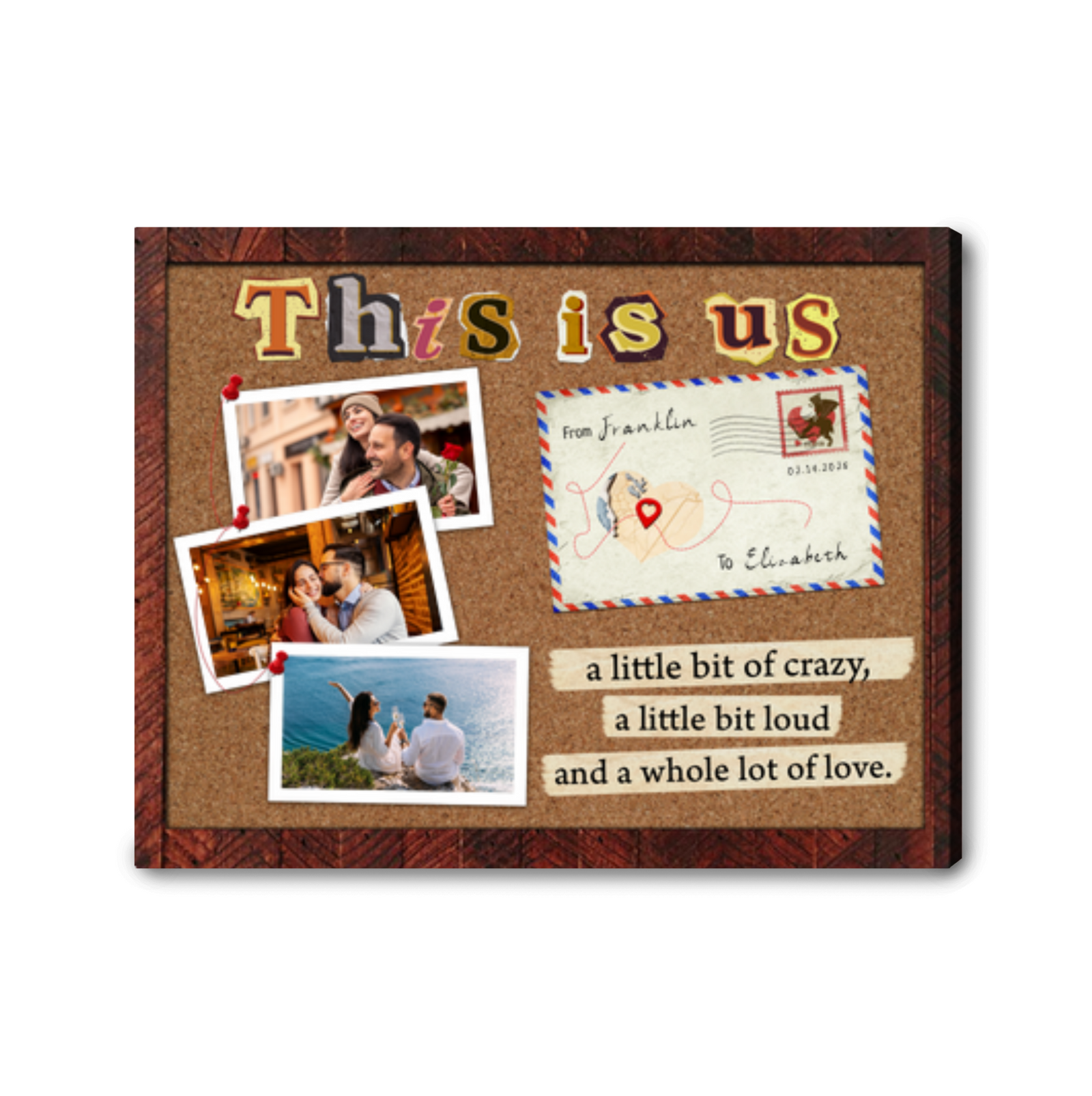 This Is Us Personalized Couple Photo Collage Canvas Wall Art