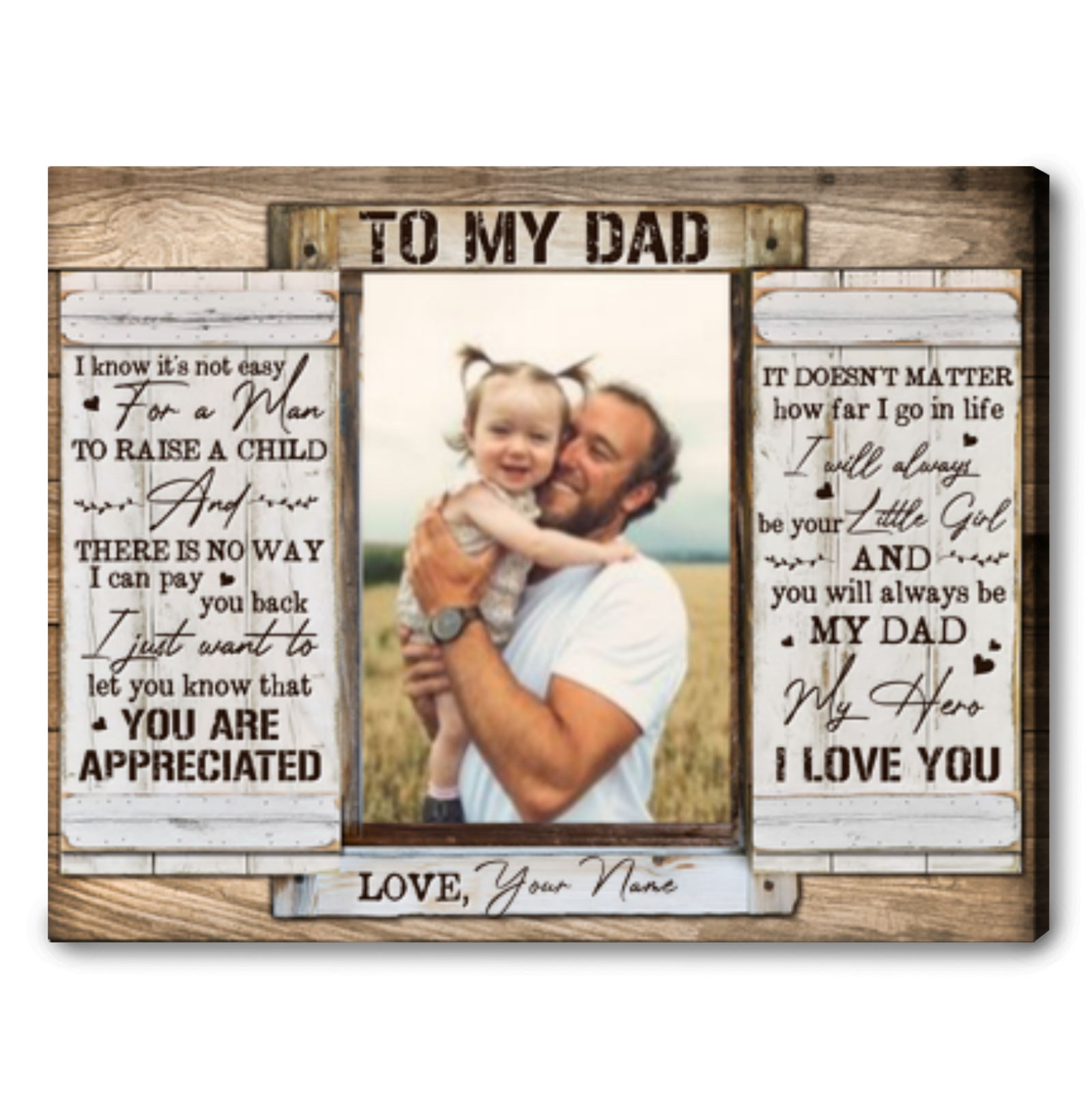 Meaningful Father's Day Gift For Dad From Daughter Canvas Wall Art