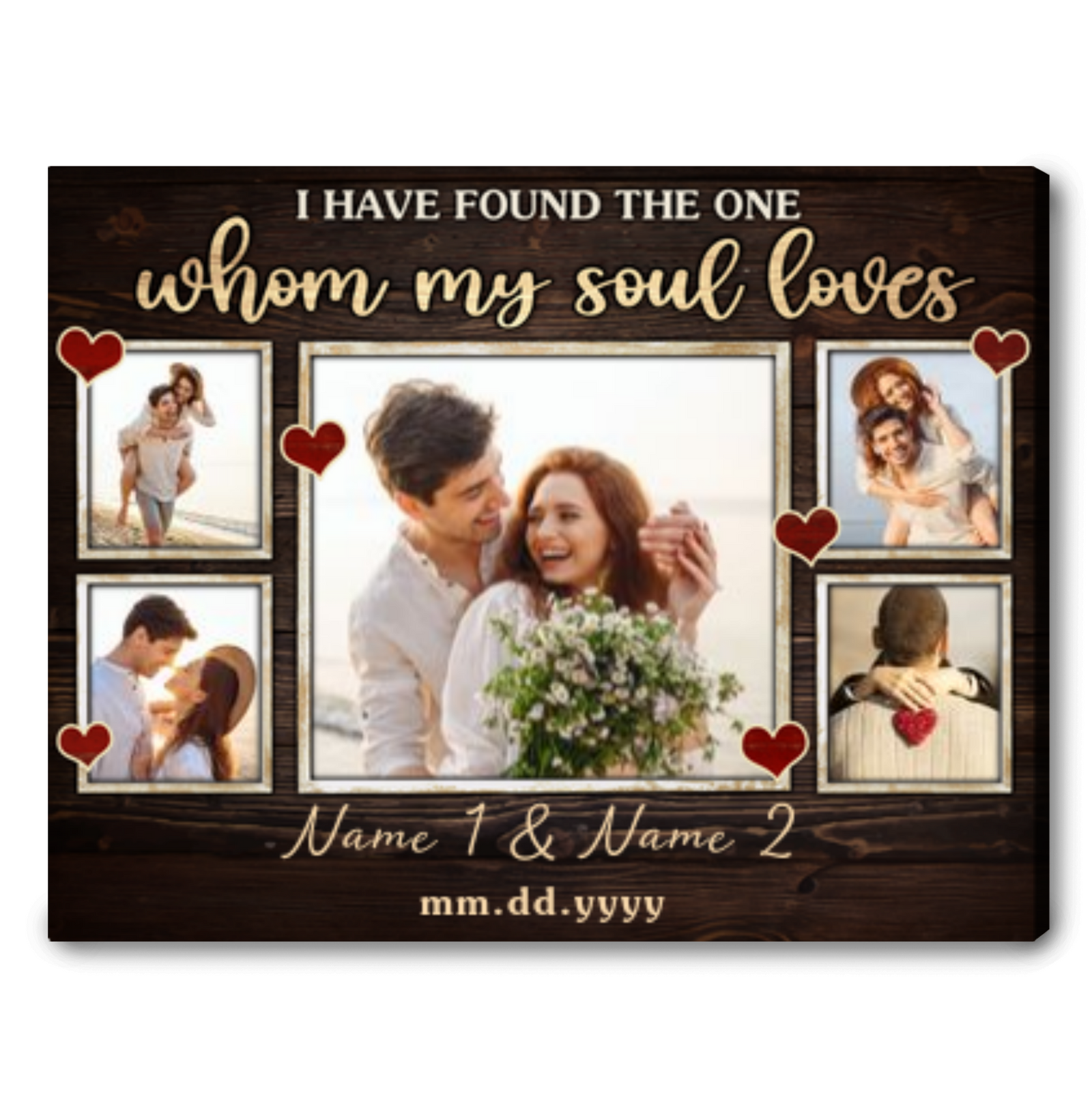 Personalized Couple Romance Gifts Anniversary Canvas With Photos