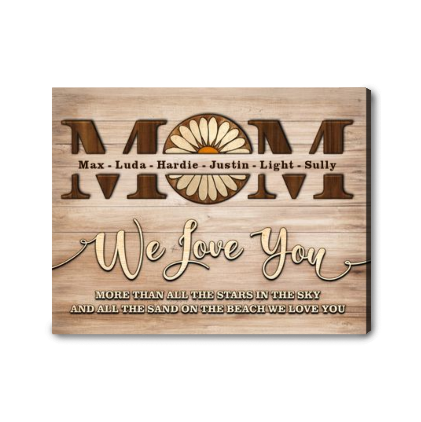 Mom We Love You Wall Art Gift For Mother's Day Personalized Name Canvas