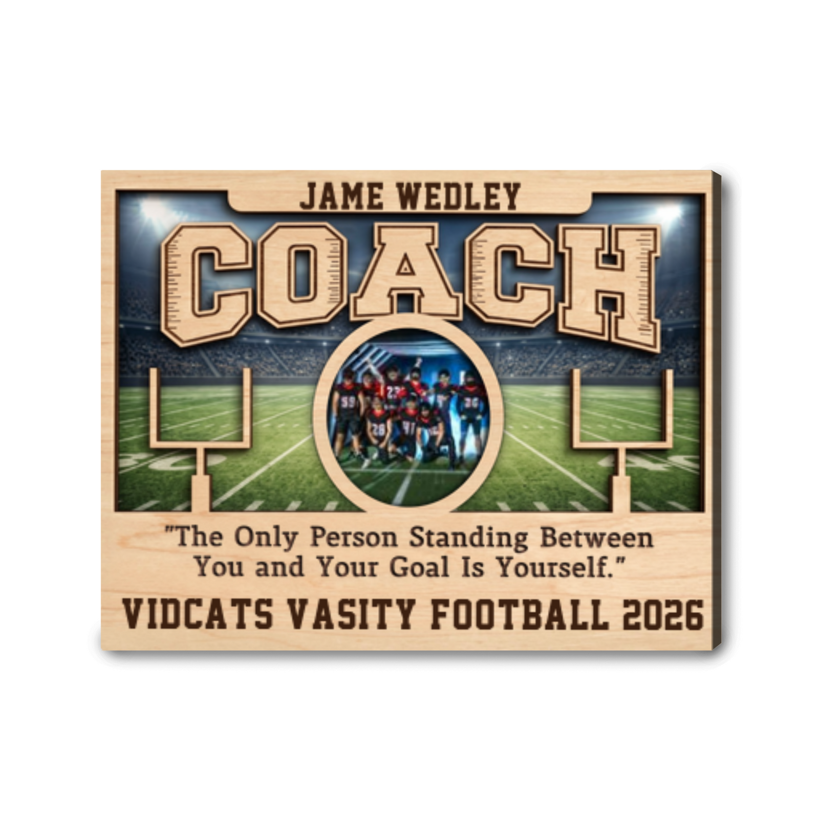 Personalized Football Coach Canvas Print Custom Team Photo Sports Appreciation Gift