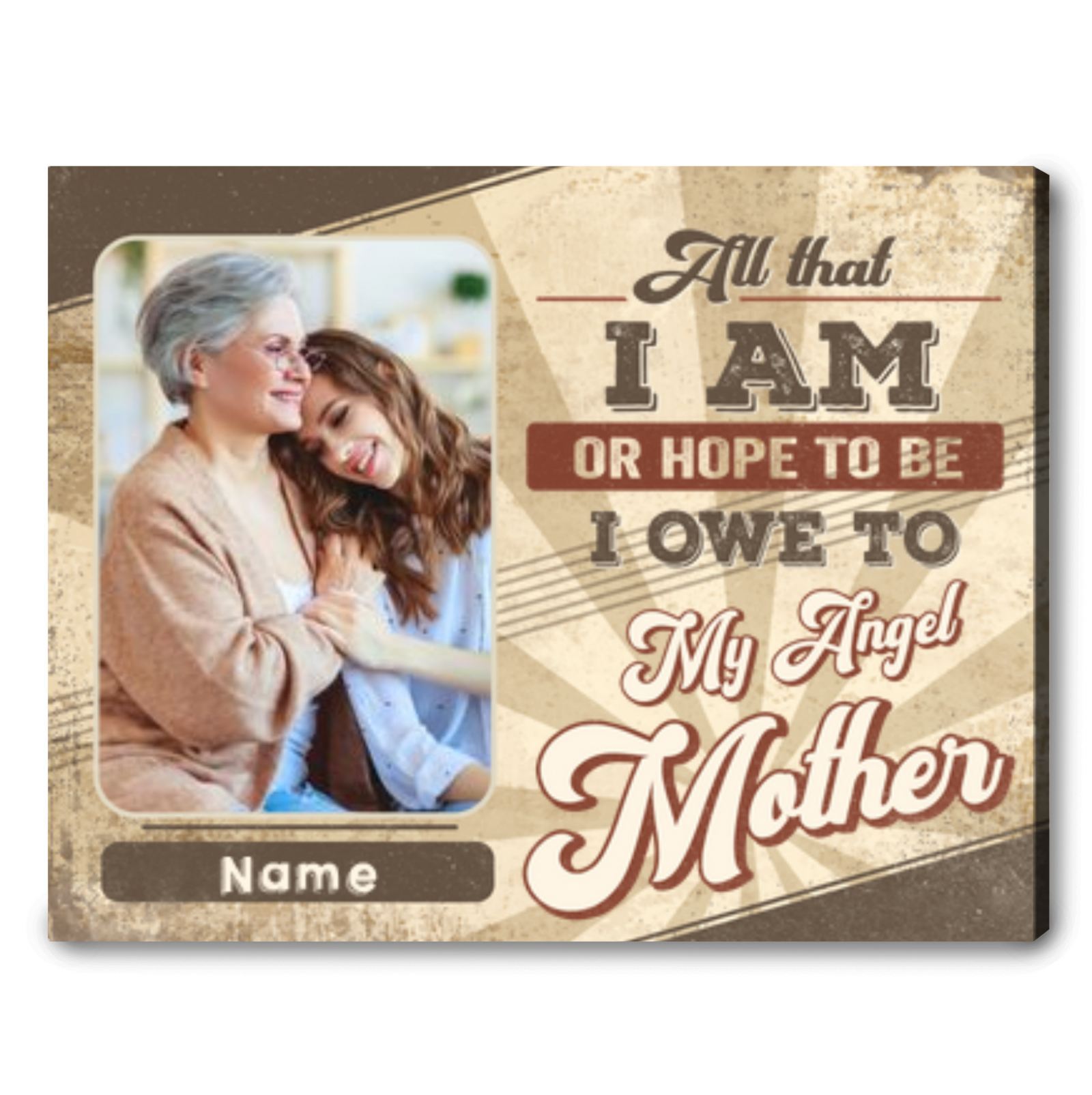 Perfect Gift For Mom Custom Photo Canvas I Owe To My Angel Mother