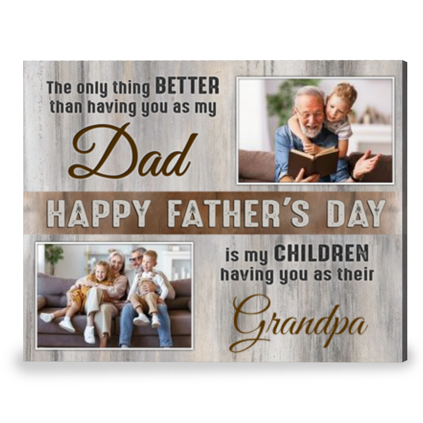 Special Gift For Dad On Father's Day Gift For New Grandpa Canvas Print