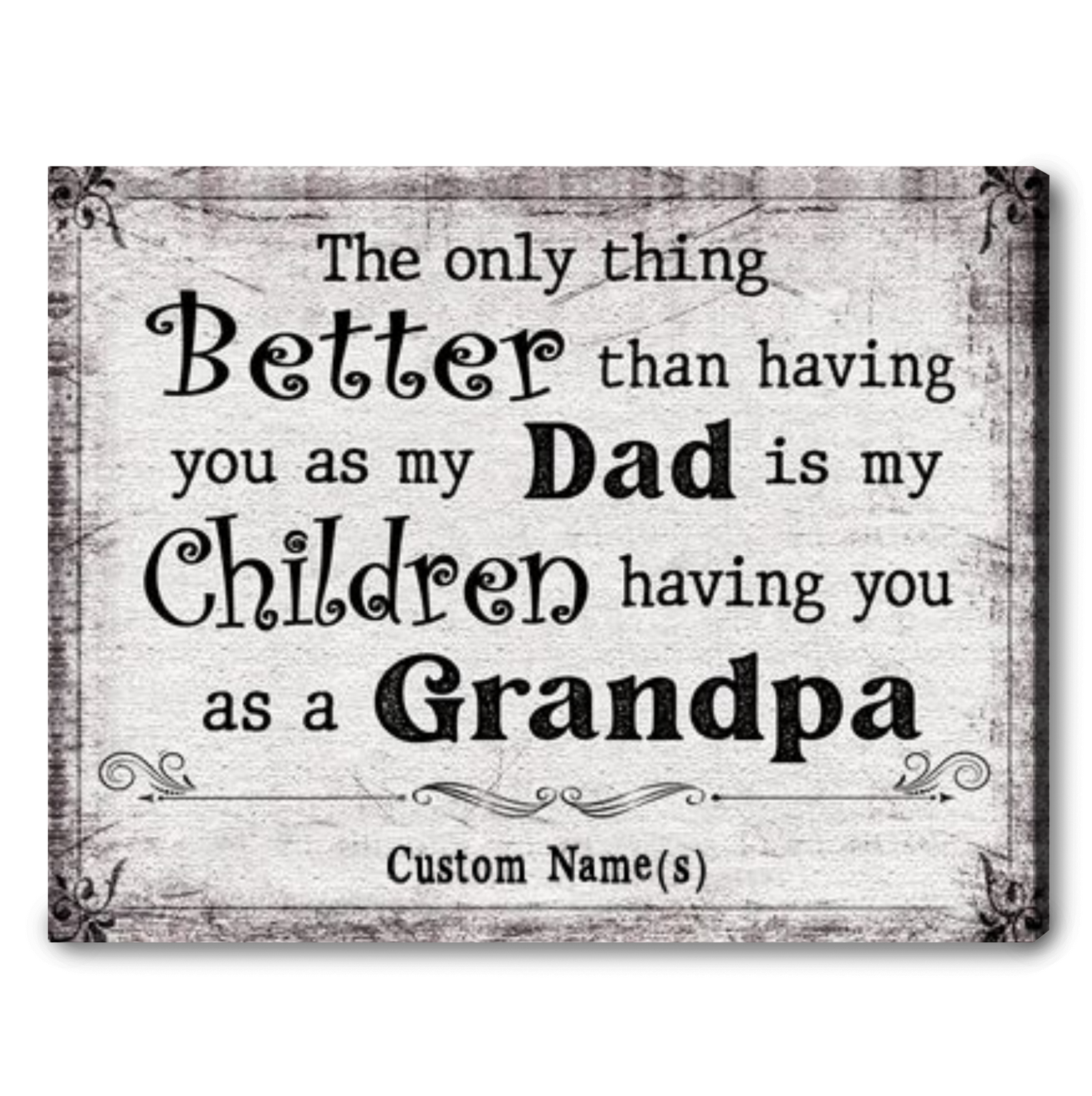 Father's Day Gift for Grandpa Happy Father's Day Custom Canvas Wall Art