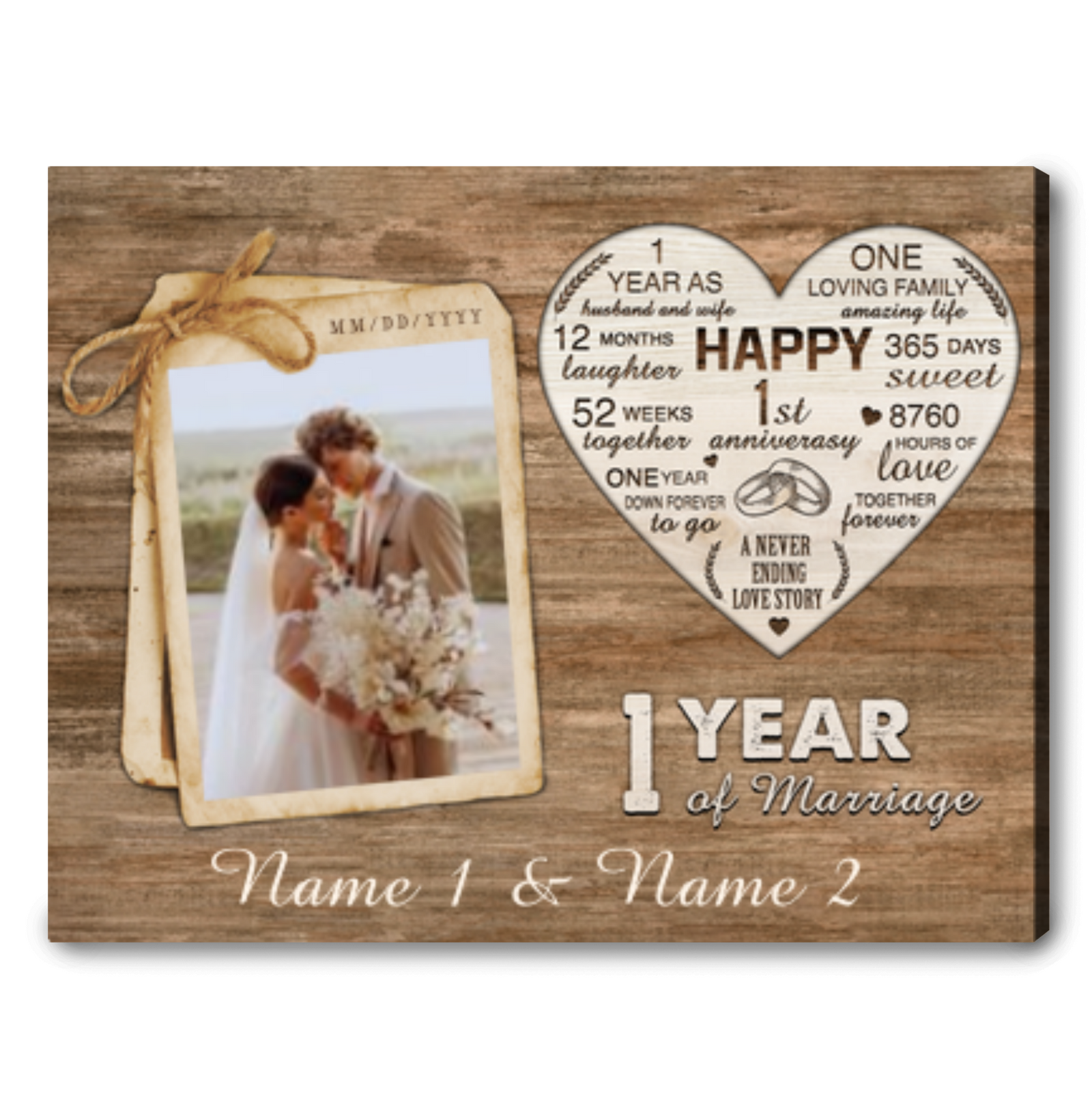 1 Year Marriage Anniversary Gifts For Couple Husband First Wedding Anniversary Gift