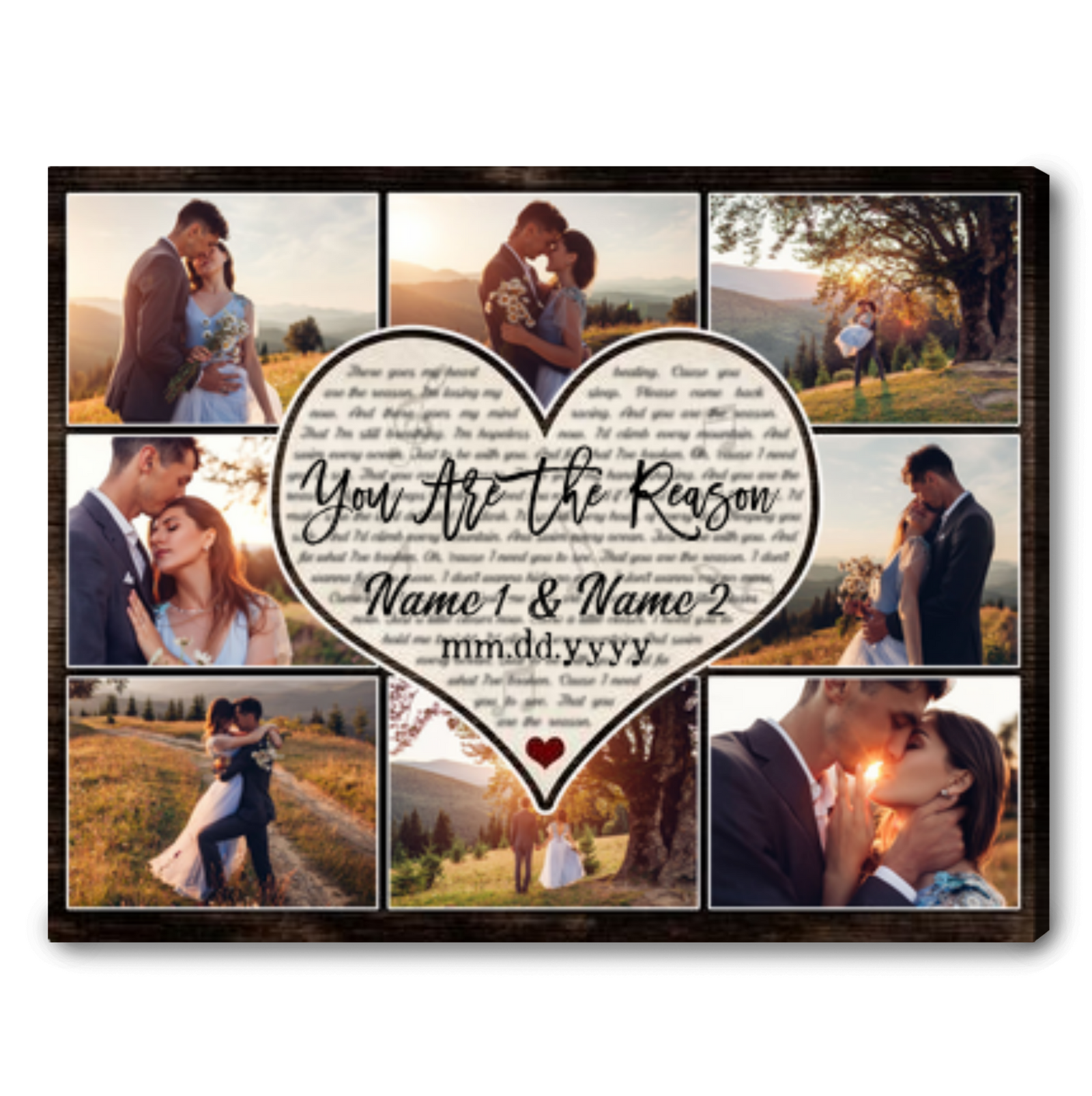 Personalized Song Lyrics Canvas Wall Art Photo Collage Gift For Couples
