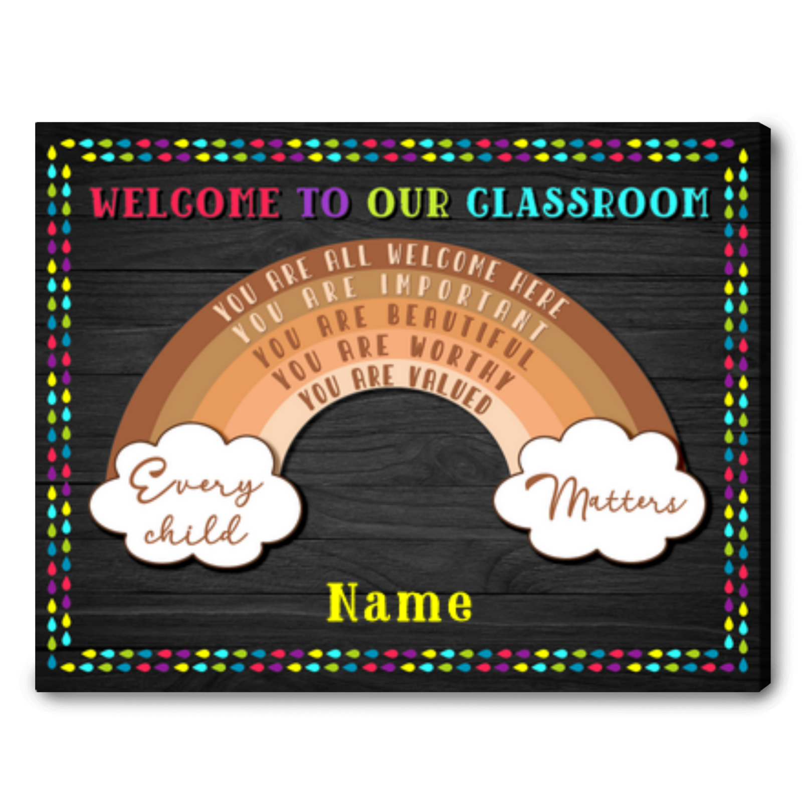 Art Classroom Wall Decor Teacher Classroom Gifts Personalized Name Rainbow Welcome To Our Classroom