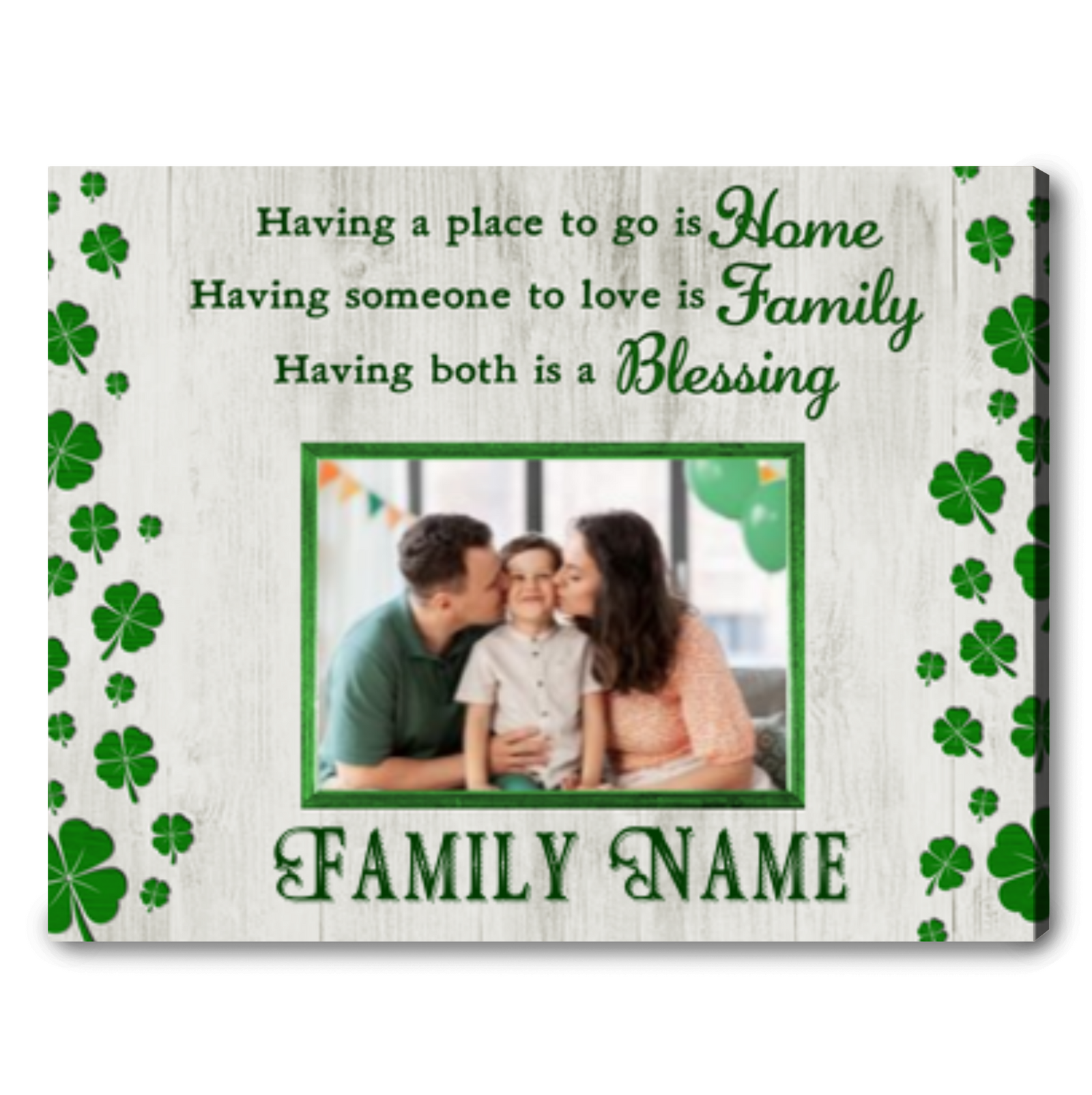 Saint Patrick Day Gift For Family Custom irish Blessing Canvas Gift