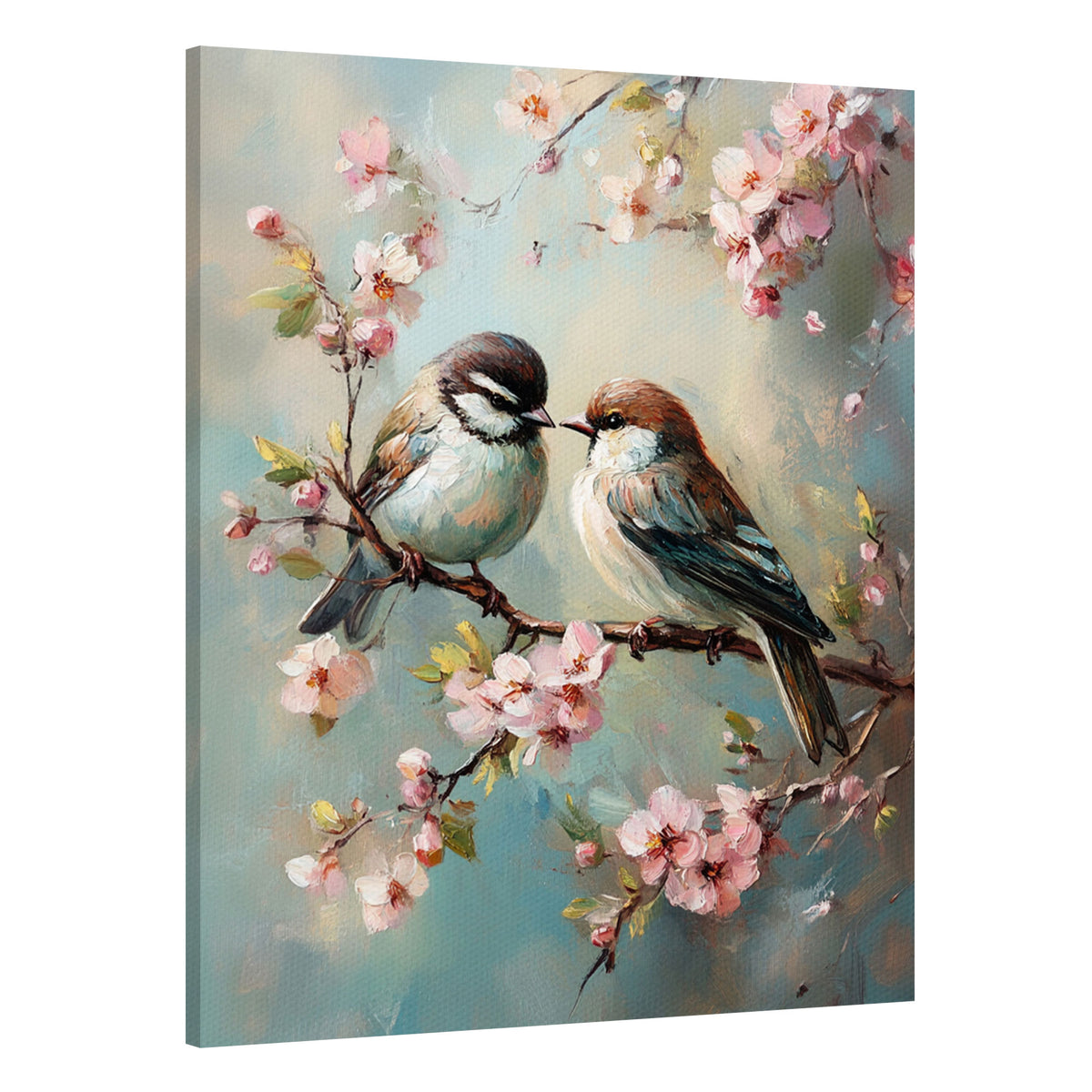 Resting Birds - Vintage Oil Painting Canvas Print