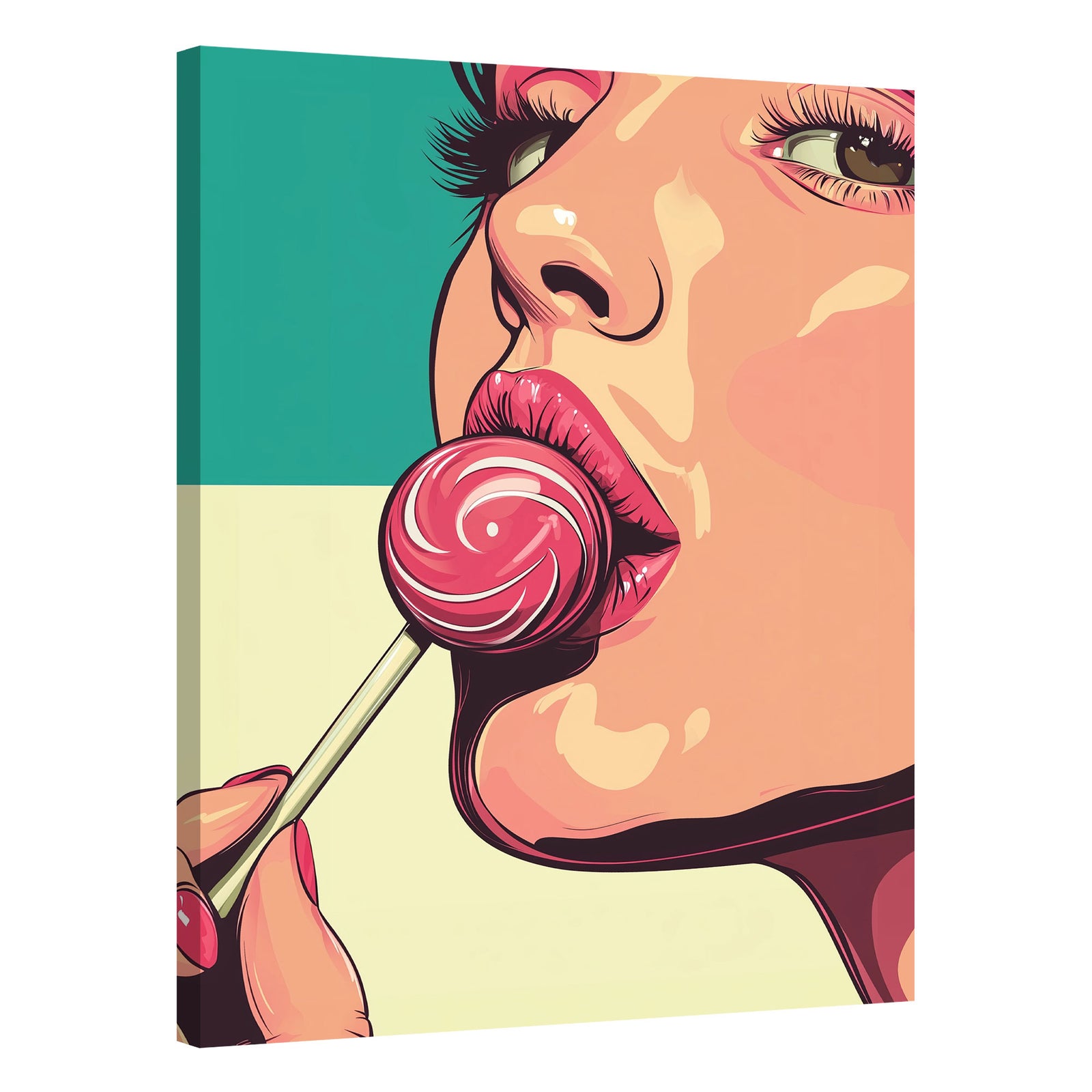 Pop Art Lollipop Girl Canvas Vintage Artwork