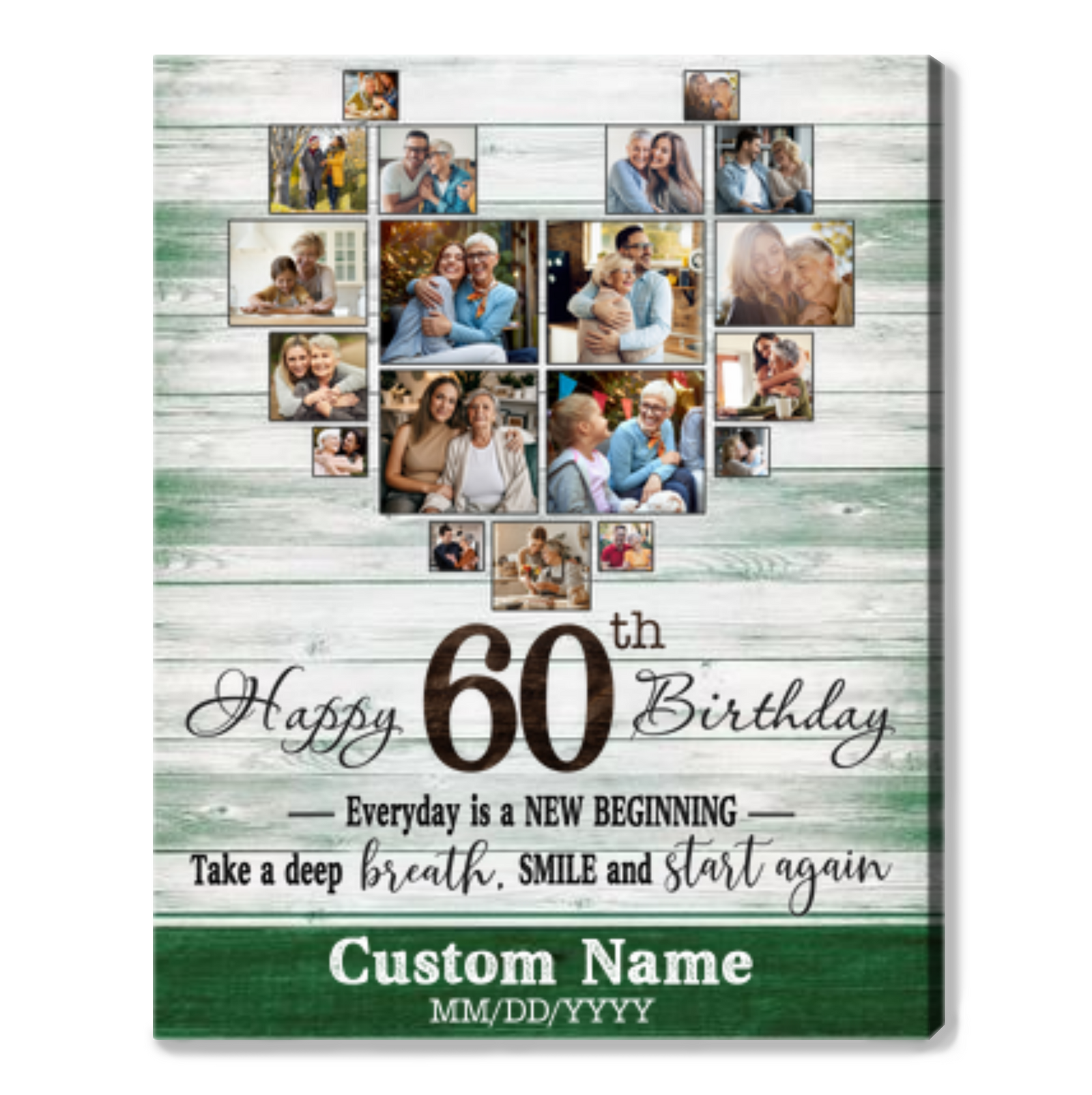 Personalized 60th Birthday Gift Idea Photo Canvas Print For 60th Birthday