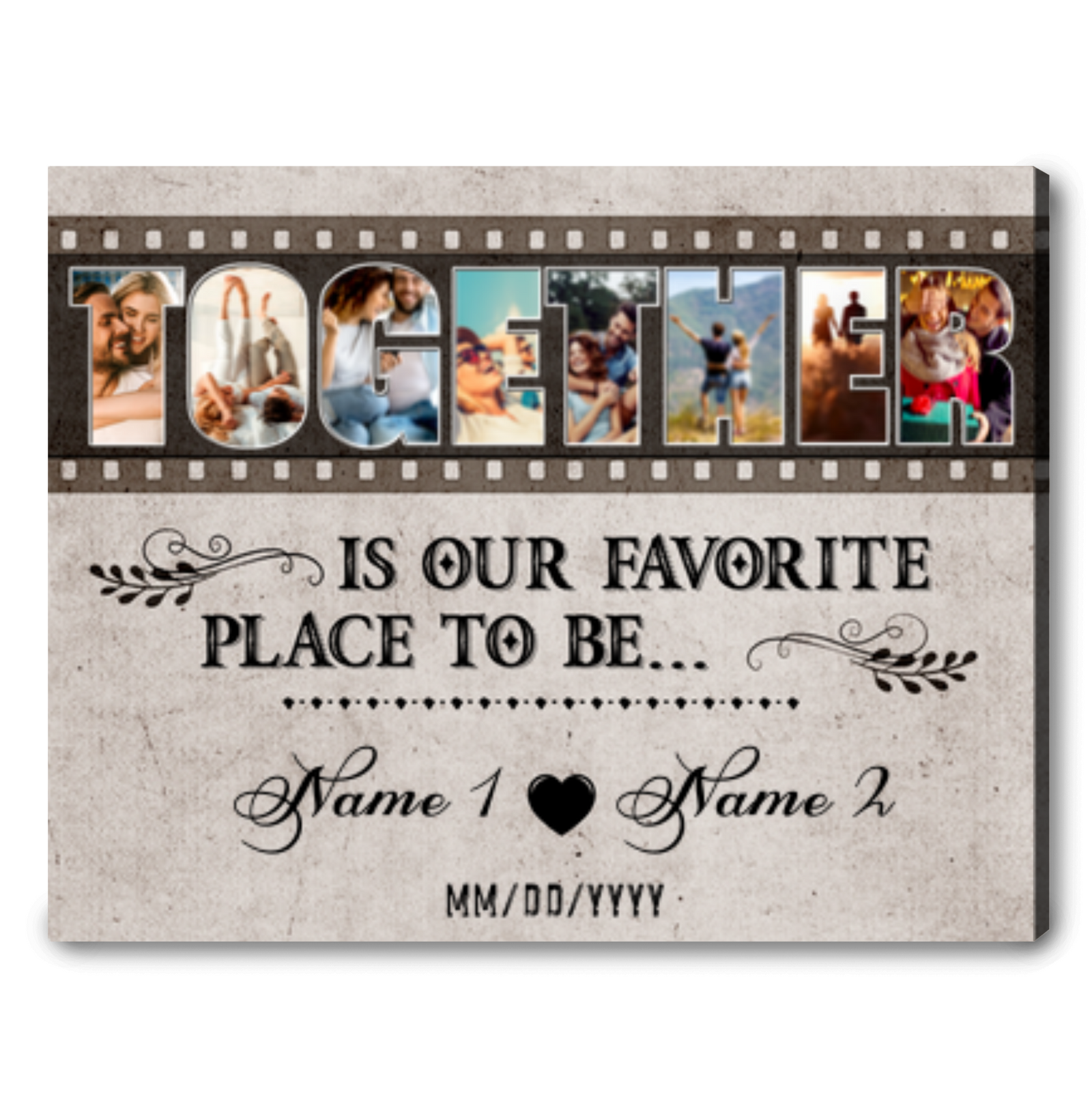 Personalized Anniversary Gifts For Couples Custom Photo Collage Canvas