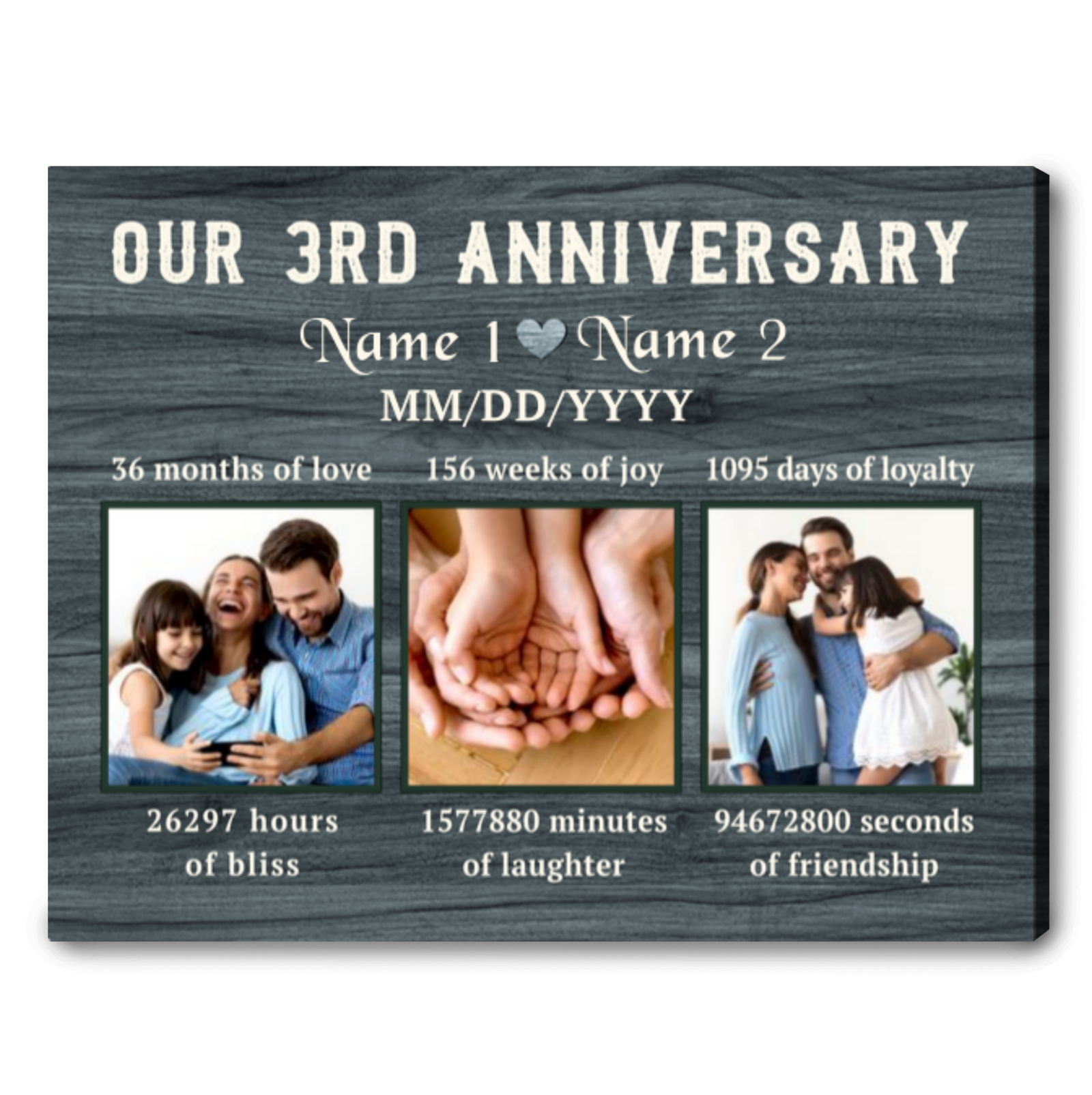 3rd Wedding Anniversary Gifts For Husband For Wife Custom Anniversary Gifts Ohcanvas  