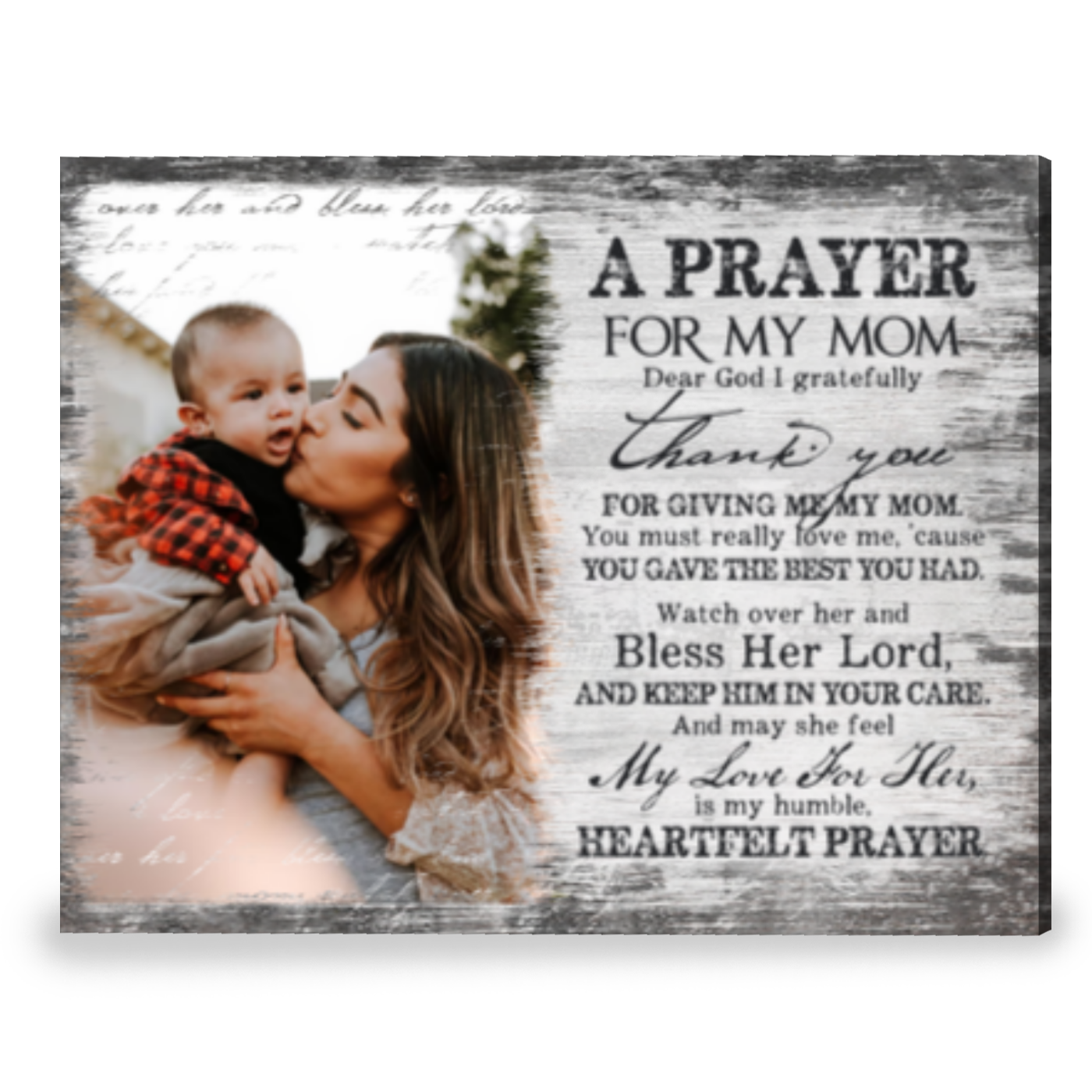 Thoughtful Gift For Mom A Prayer For Mother Personalized Canvas Wall Art