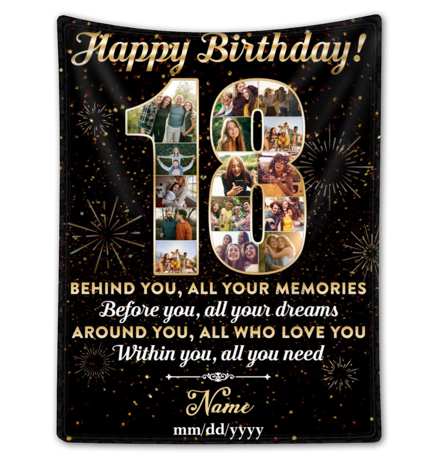 Personalized Photo Collage 18th Birthday Blanket Best 18th Birthday Gift Idea