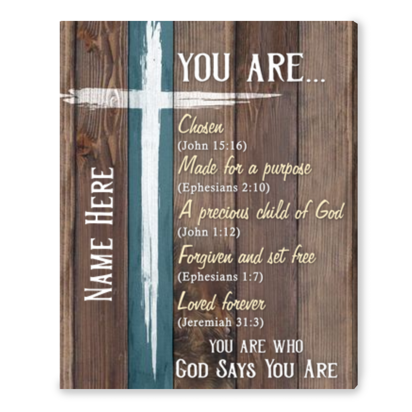 Personalized Christian Gift Art You Are Who God Says Your Are Canvas Print