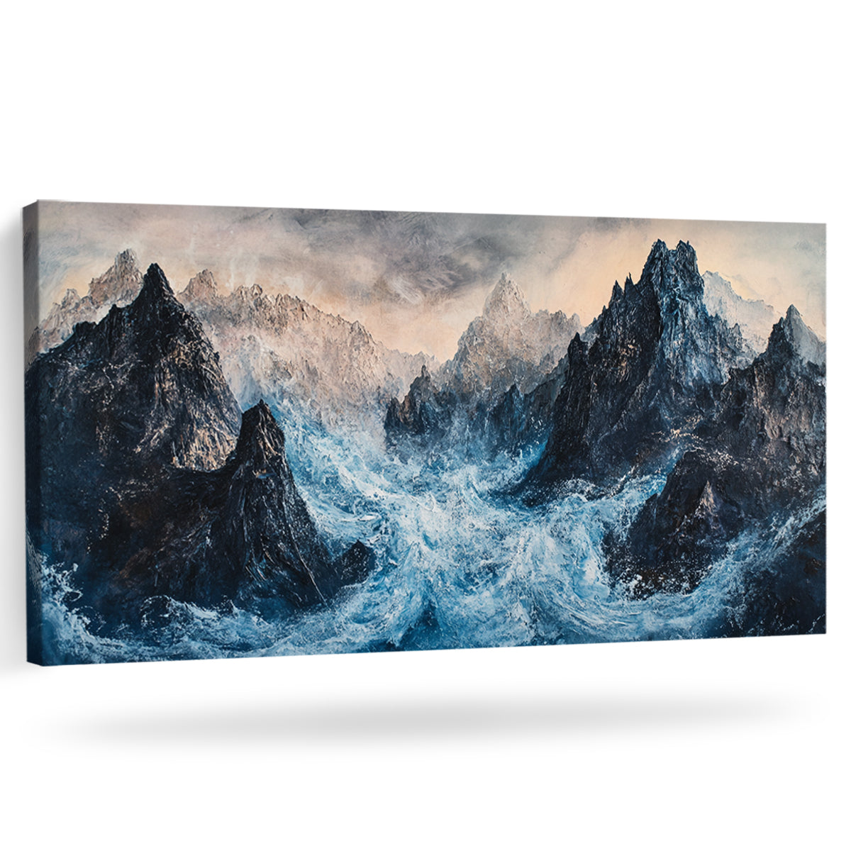 Tempestuous Peaks Landscape Abstract Canvas Wall Art for Living Room