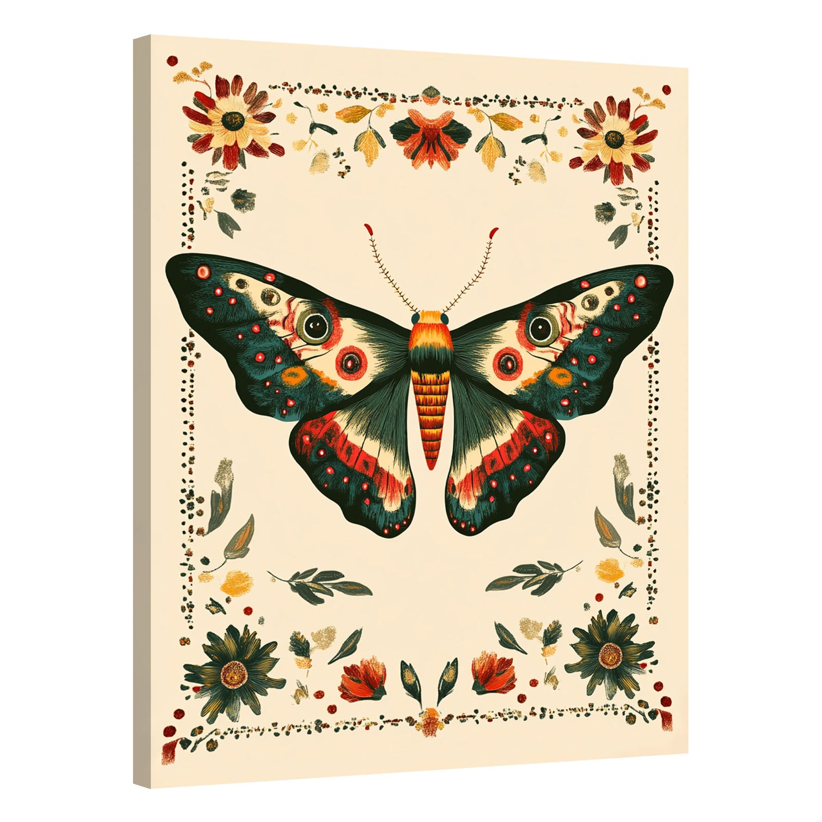Whimsical Moth And Bloom Boho Wall Decor