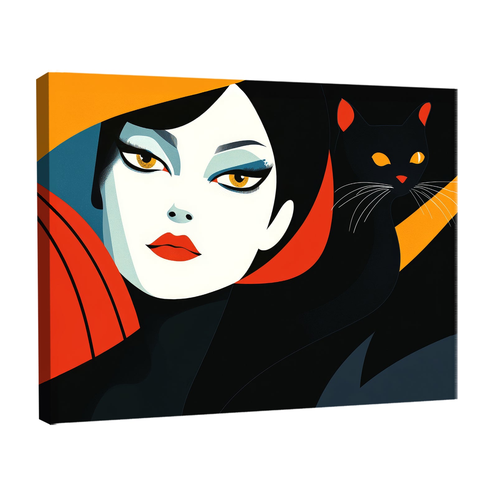Modern Cat Woman Abstract Wall Art For Your Space
