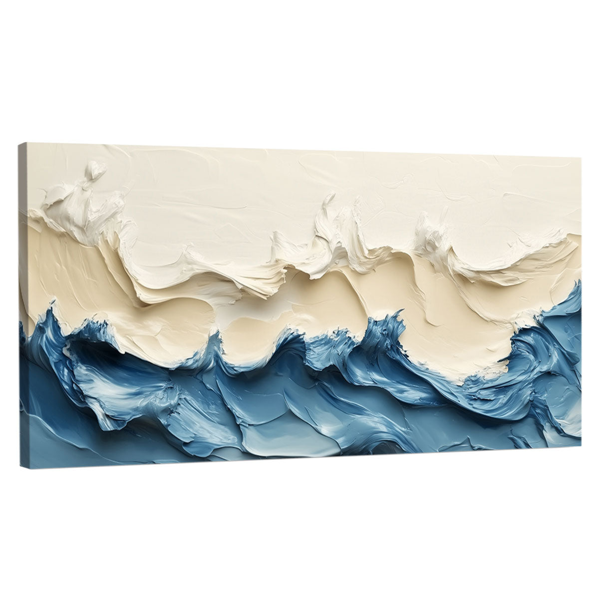 Textured Dynamic Wave Canvas Beach Wall Art