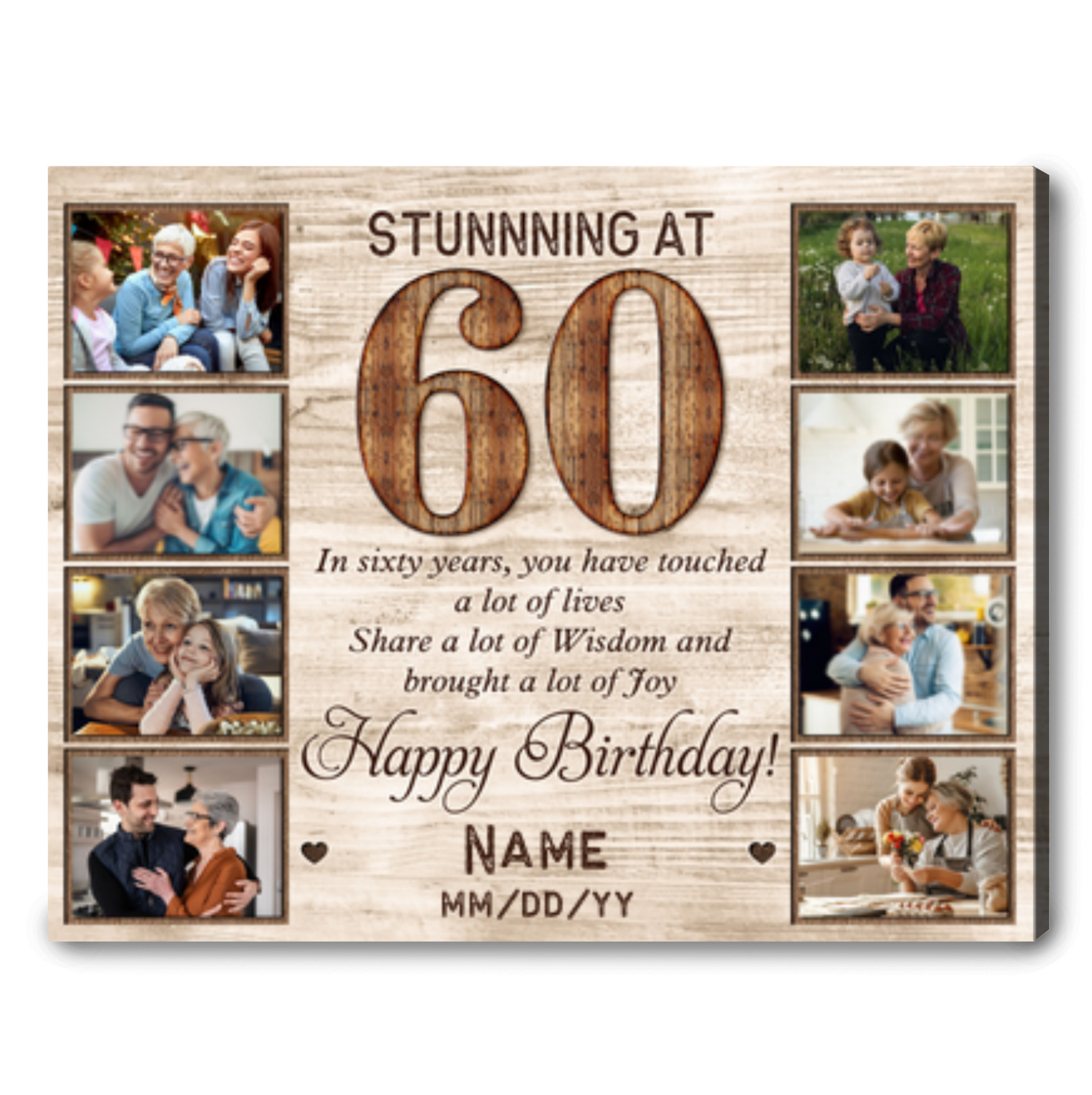 Personalized 60th Birthday Canvas Print Sentimental Gift For 60th Birthday