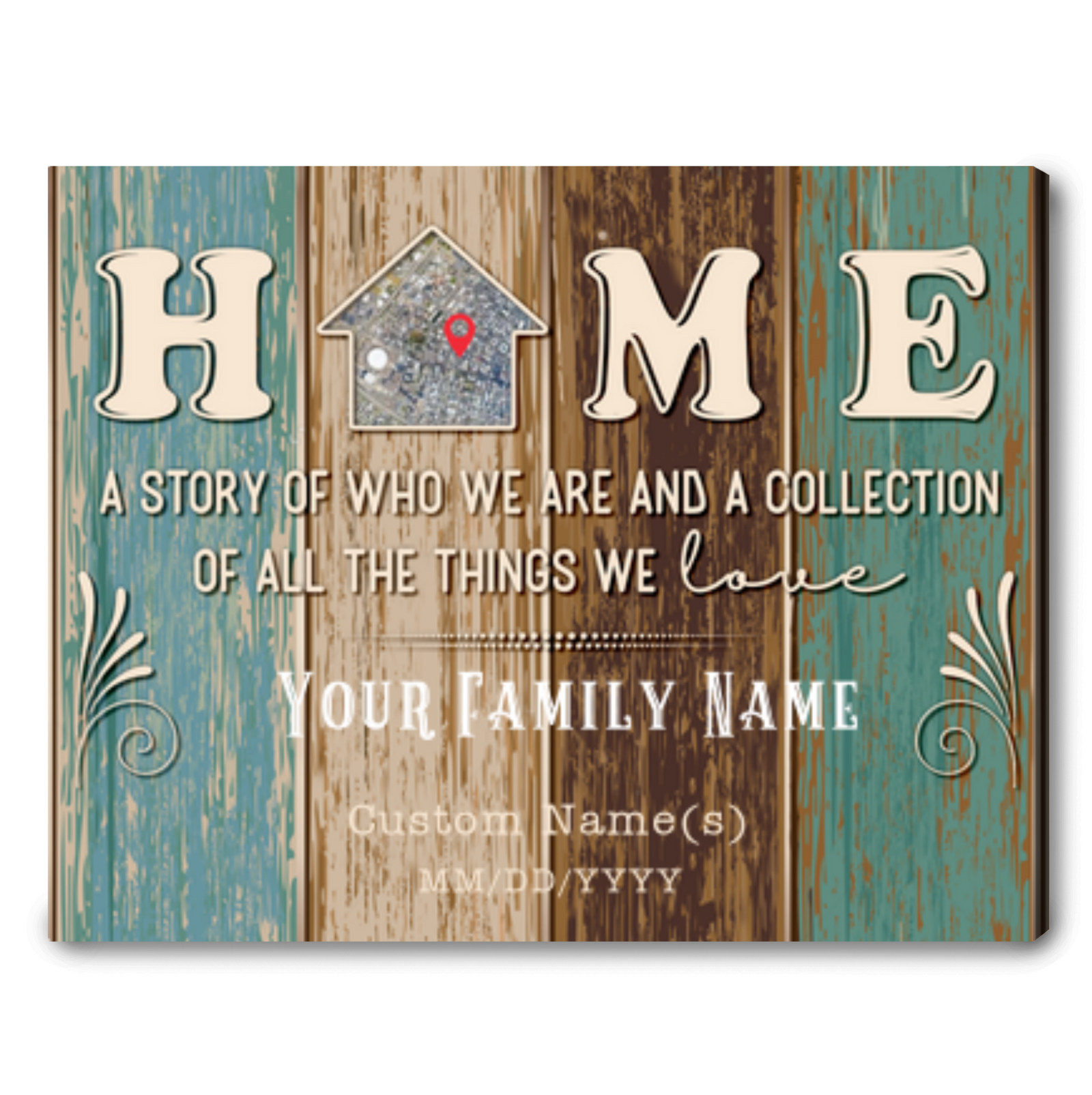 Home Christmas Gift Ideas Custom Address To Canvas Home Map Canvas Wall Art