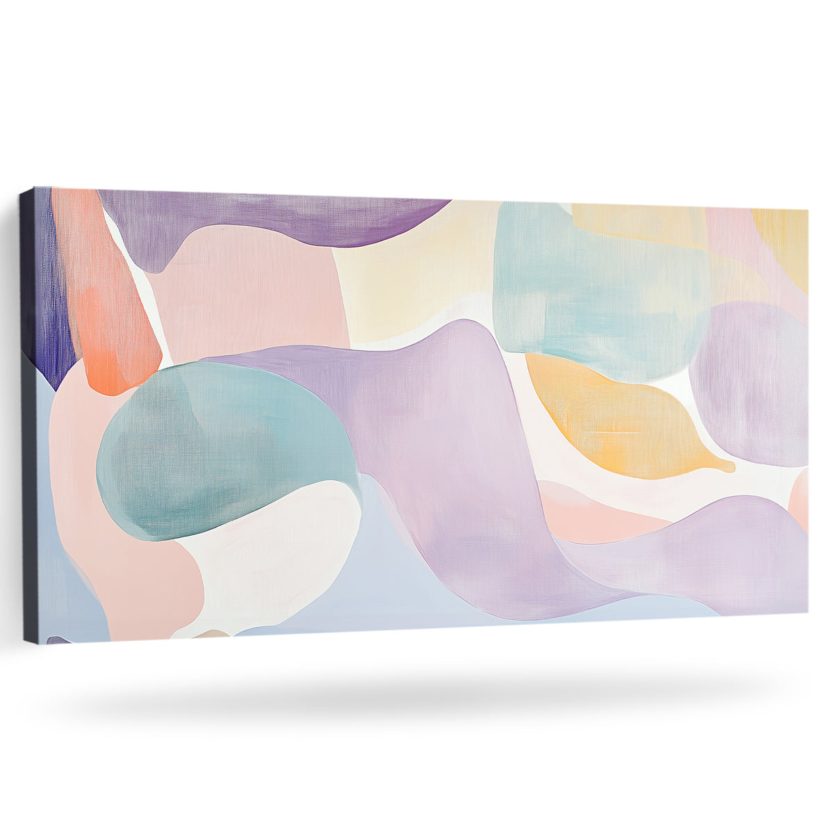 Layered Abstract Shapes And Lines Canvas Wall Art