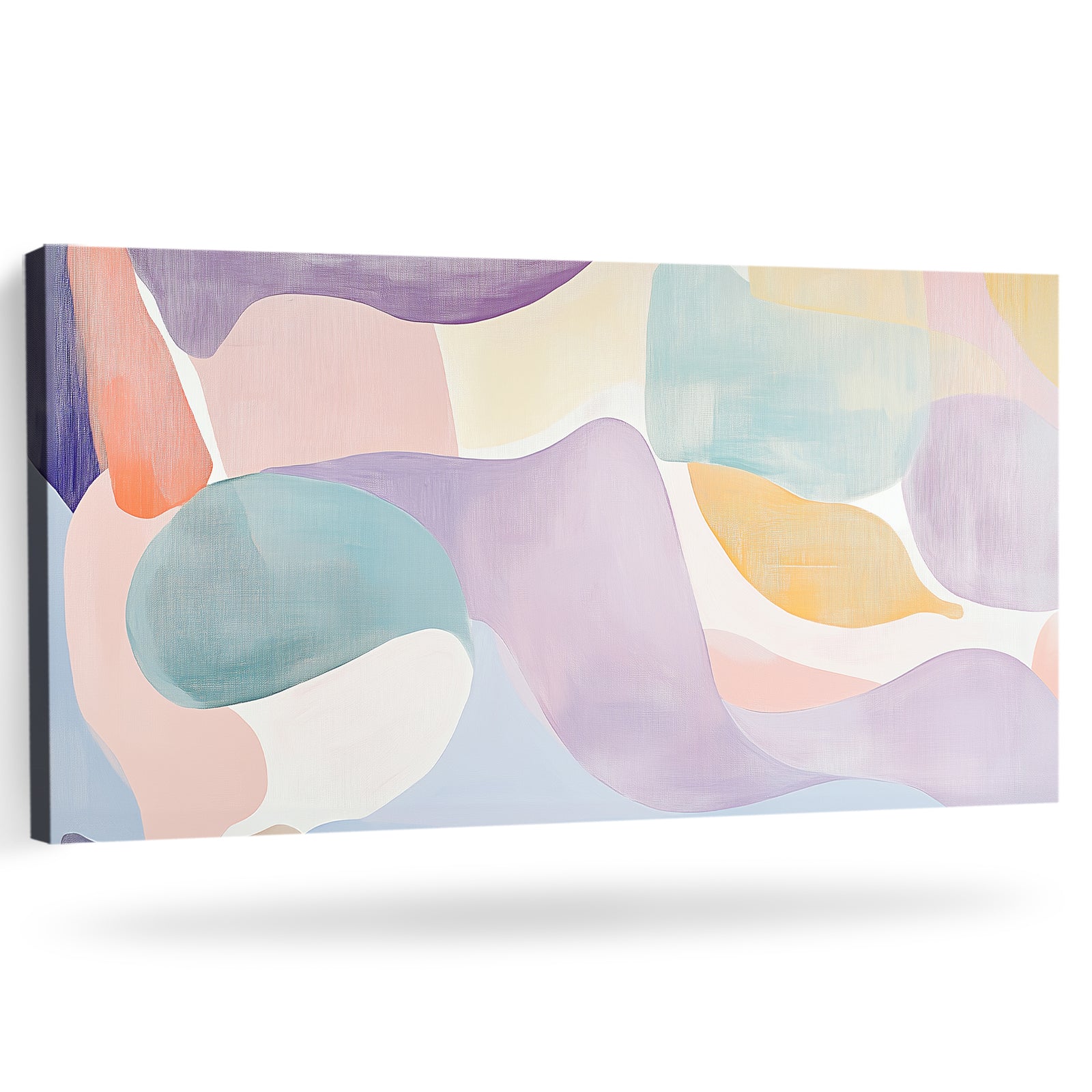 Layered Abstract Shapes And Lines Canvas Wall Art