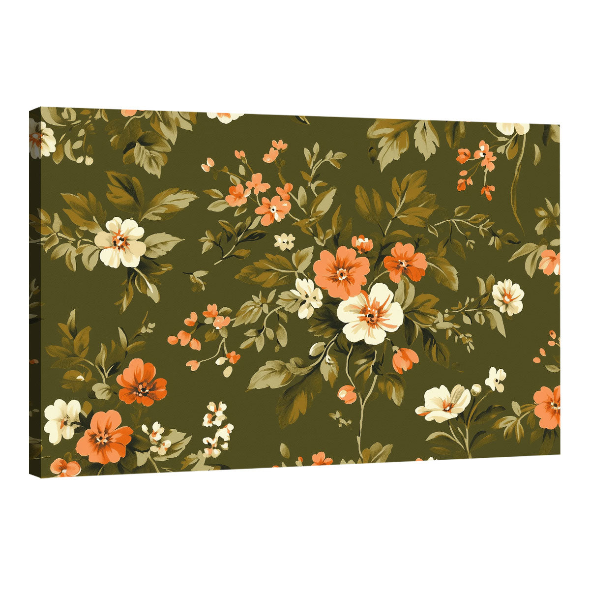 Garden Flower Pattern Canvas Vintage Artwork
