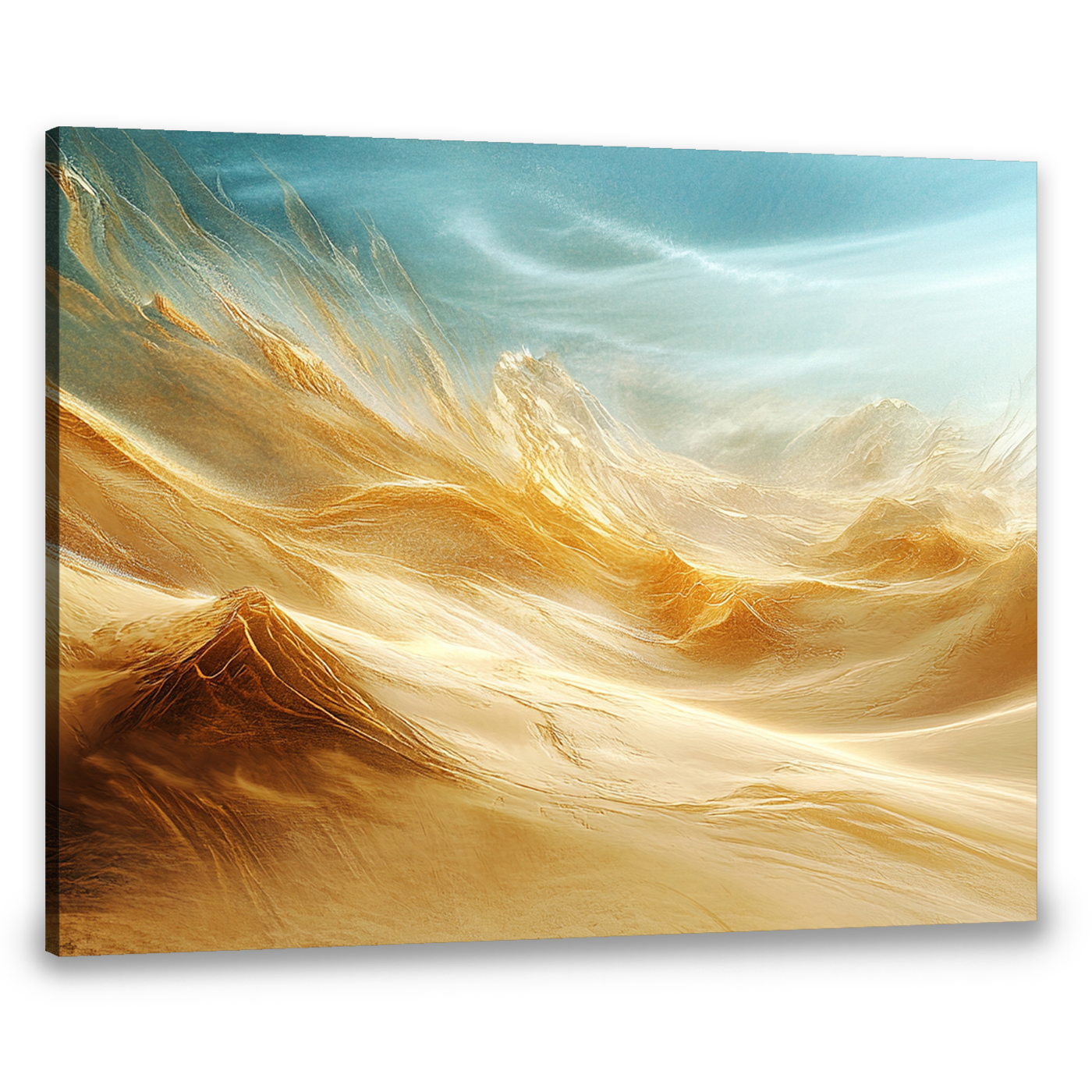 Desert Dreams Golden Landscape Abstract Canvas Wall Art