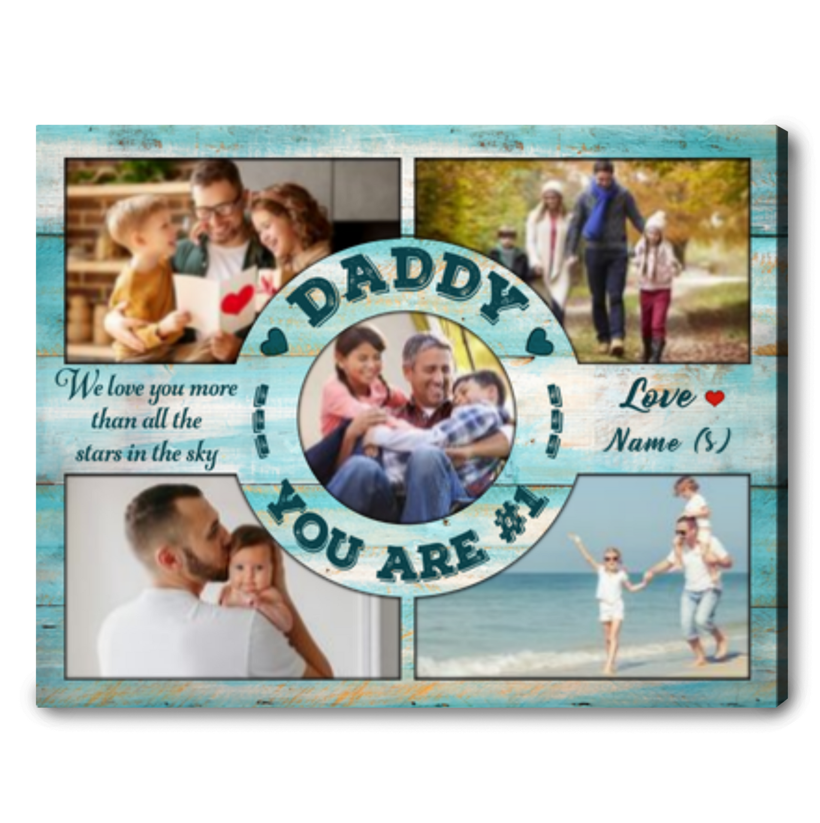 Personalized Photo Dad Canvas Gift For Father's Day