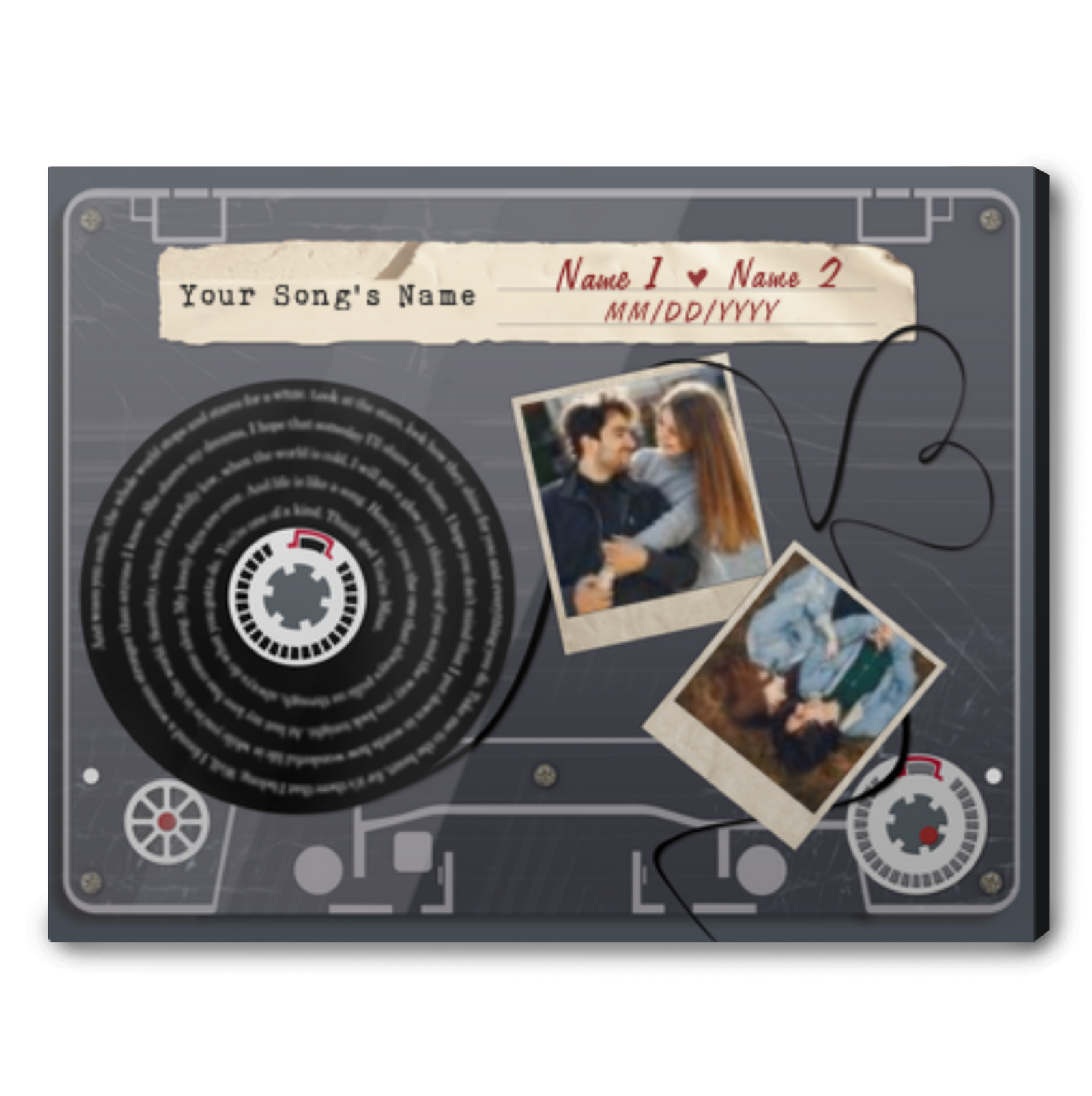 Custom Song Lyrics Personalized Text And Upload Photo Cassette Tape Canvas Print Ohcanvas