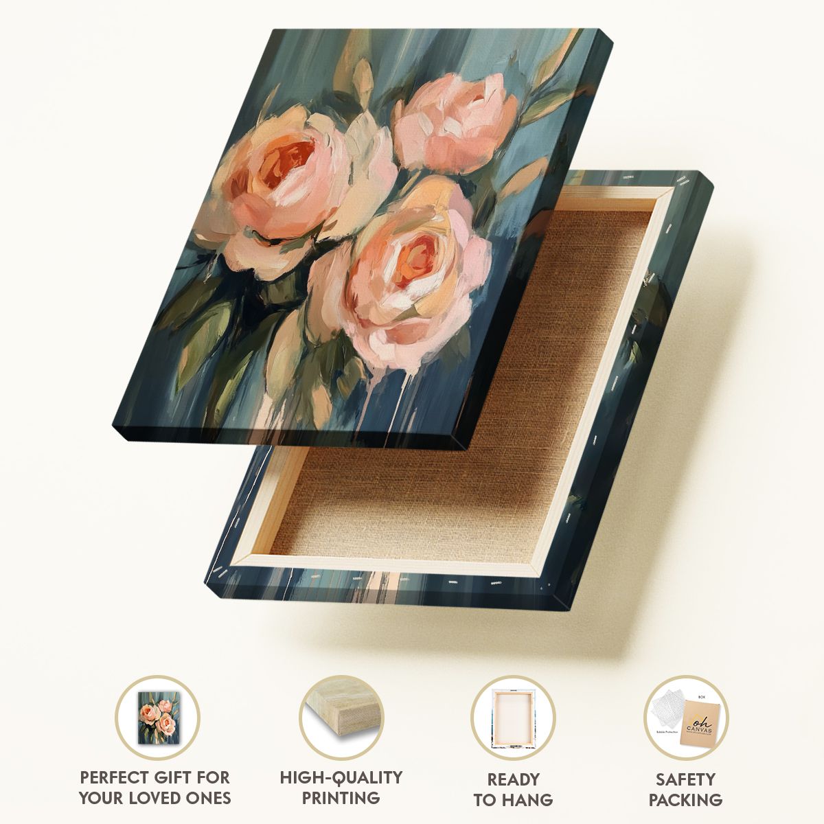 Blooming Grace Abstract Floral Canvas Print for Living Room