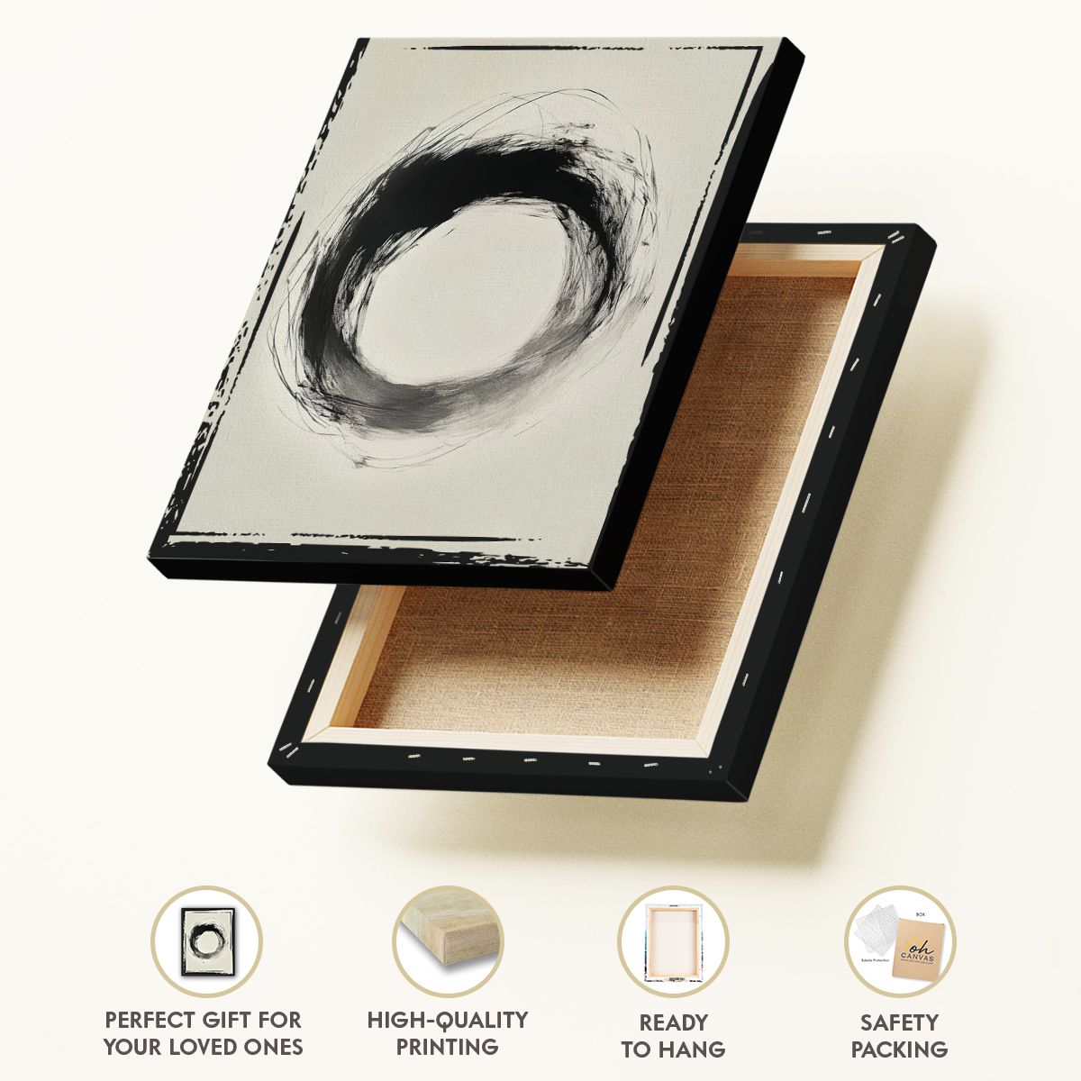 Zen Circle Abstract Canvas Print for Living Room