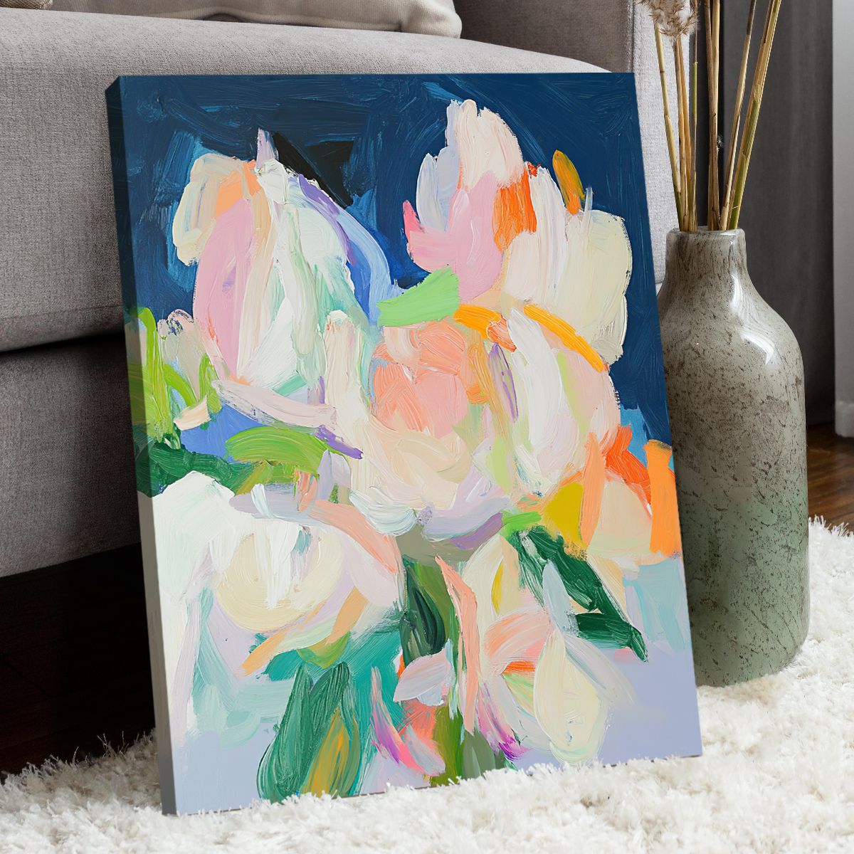 Floral Essence Abstract Floral Canvas Print for Living Room