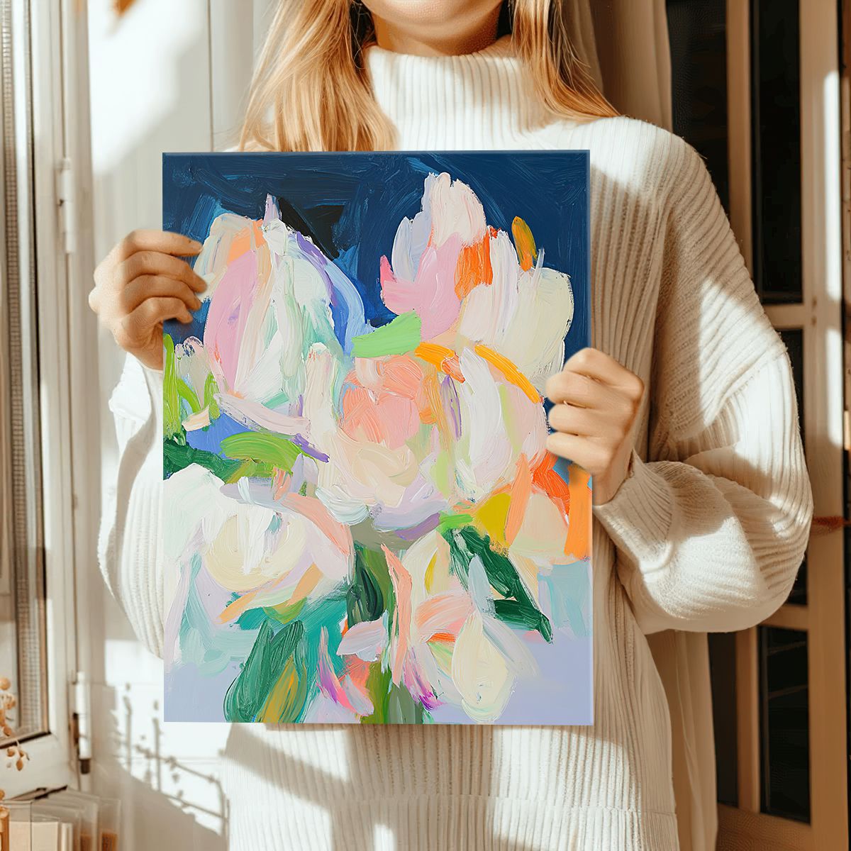 Floral Essence Abstract Floral Canvas Print for Living Room