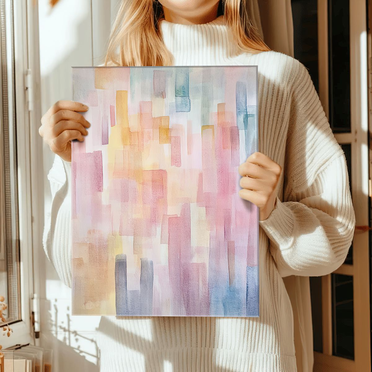 Soft Horizon Abstract Canvas Print Wall Art For Decoration