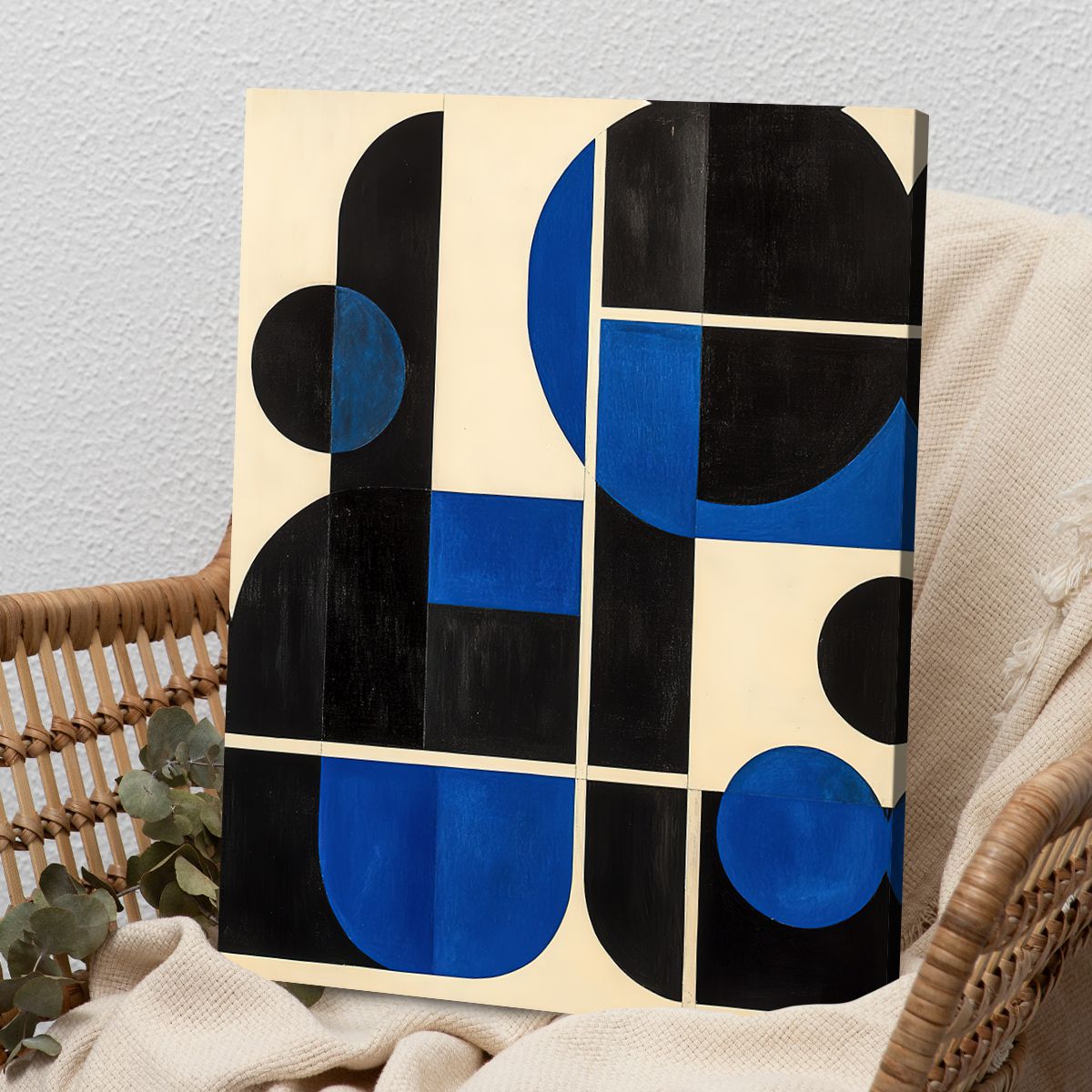 Modern Harmony Geometric Abstract Canvas Print for Living Room