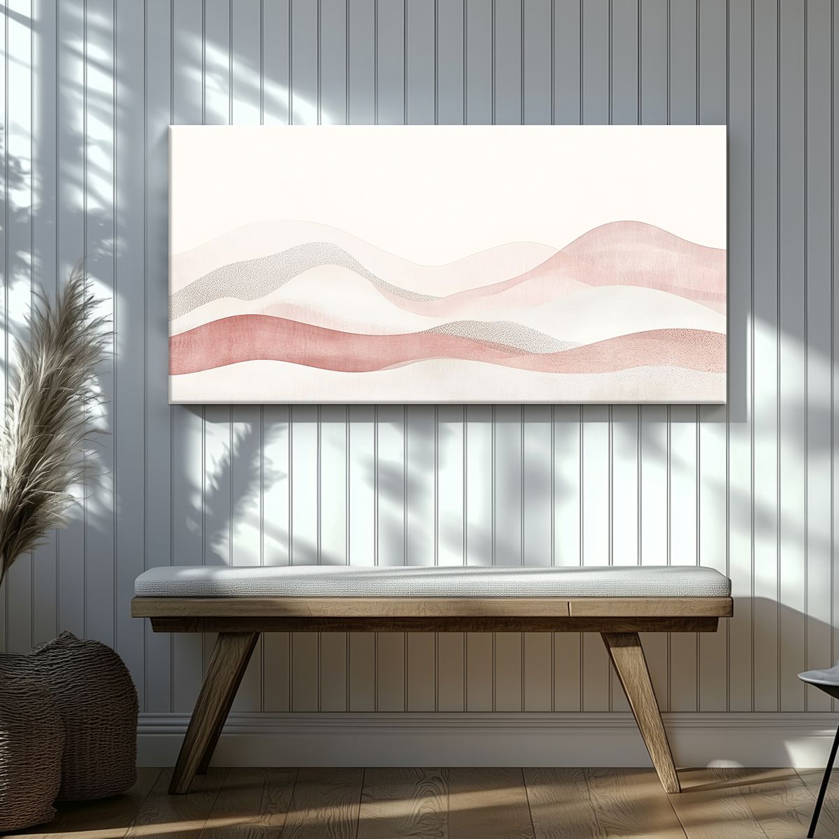 Blush Horizon Abstract Landscape Canvas Print for Living Room