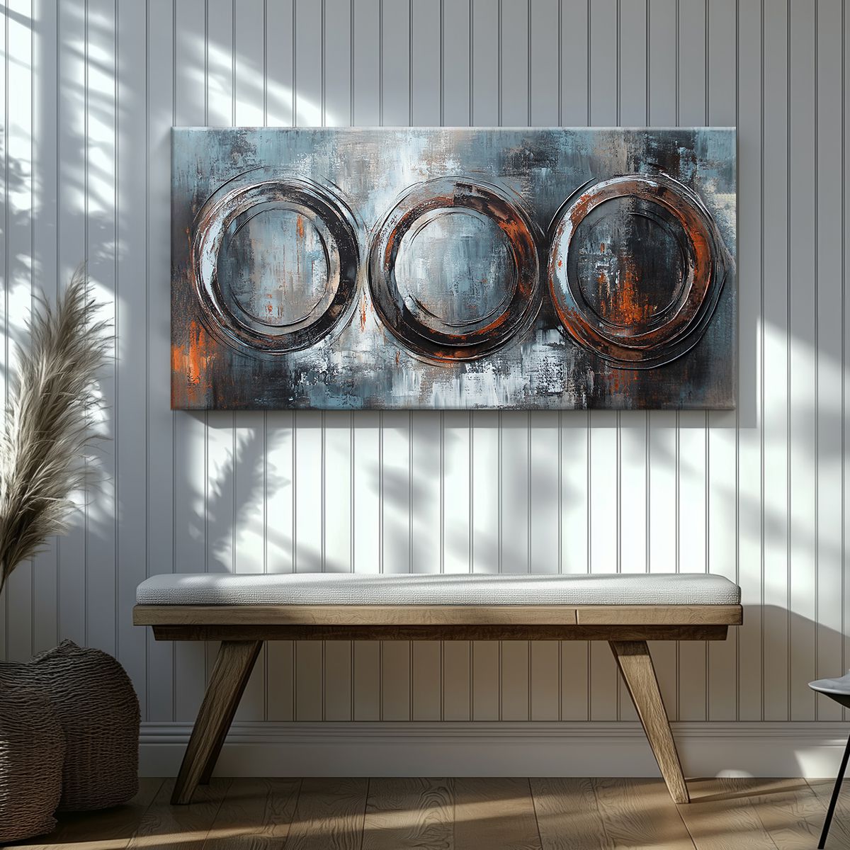 Industrial Fusion Abstract Canvas Print for Living Room