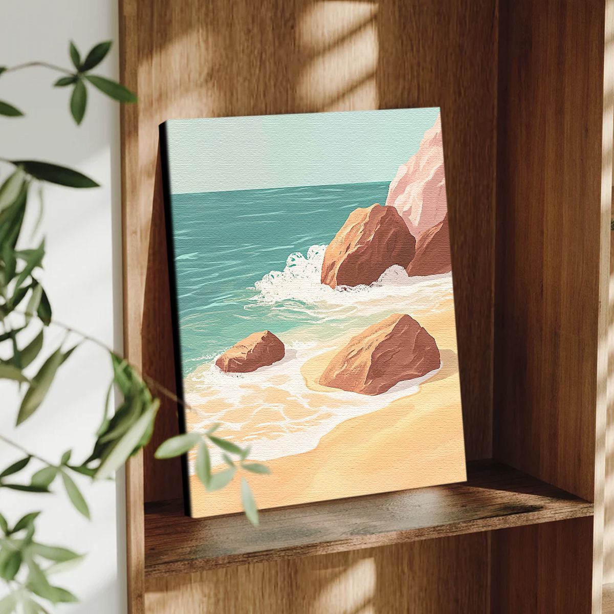 Coastal Breeze Abstract Landscape Canvas Print for Living Room